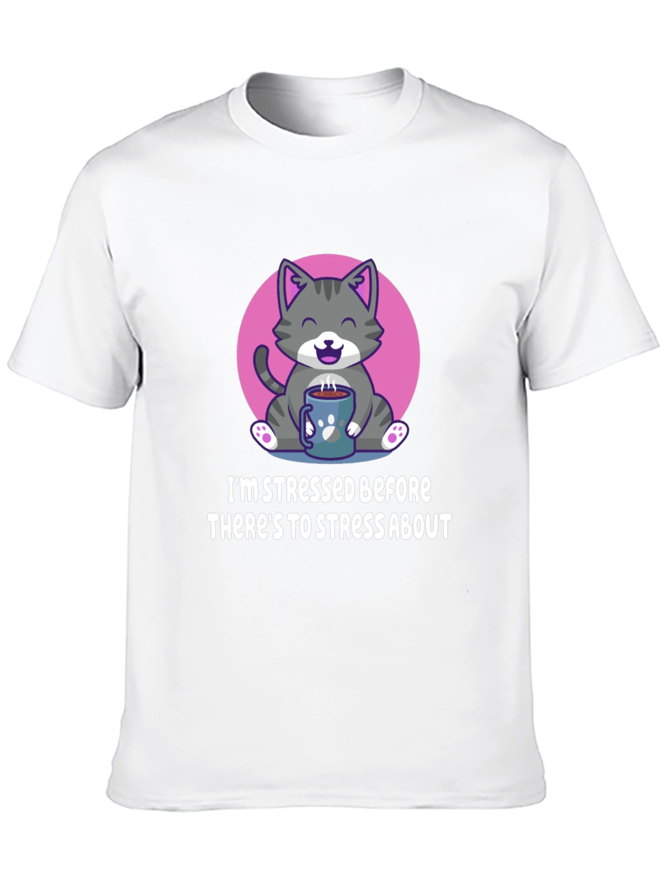 Stressed Cat T-Shirt - Funny & Cute!