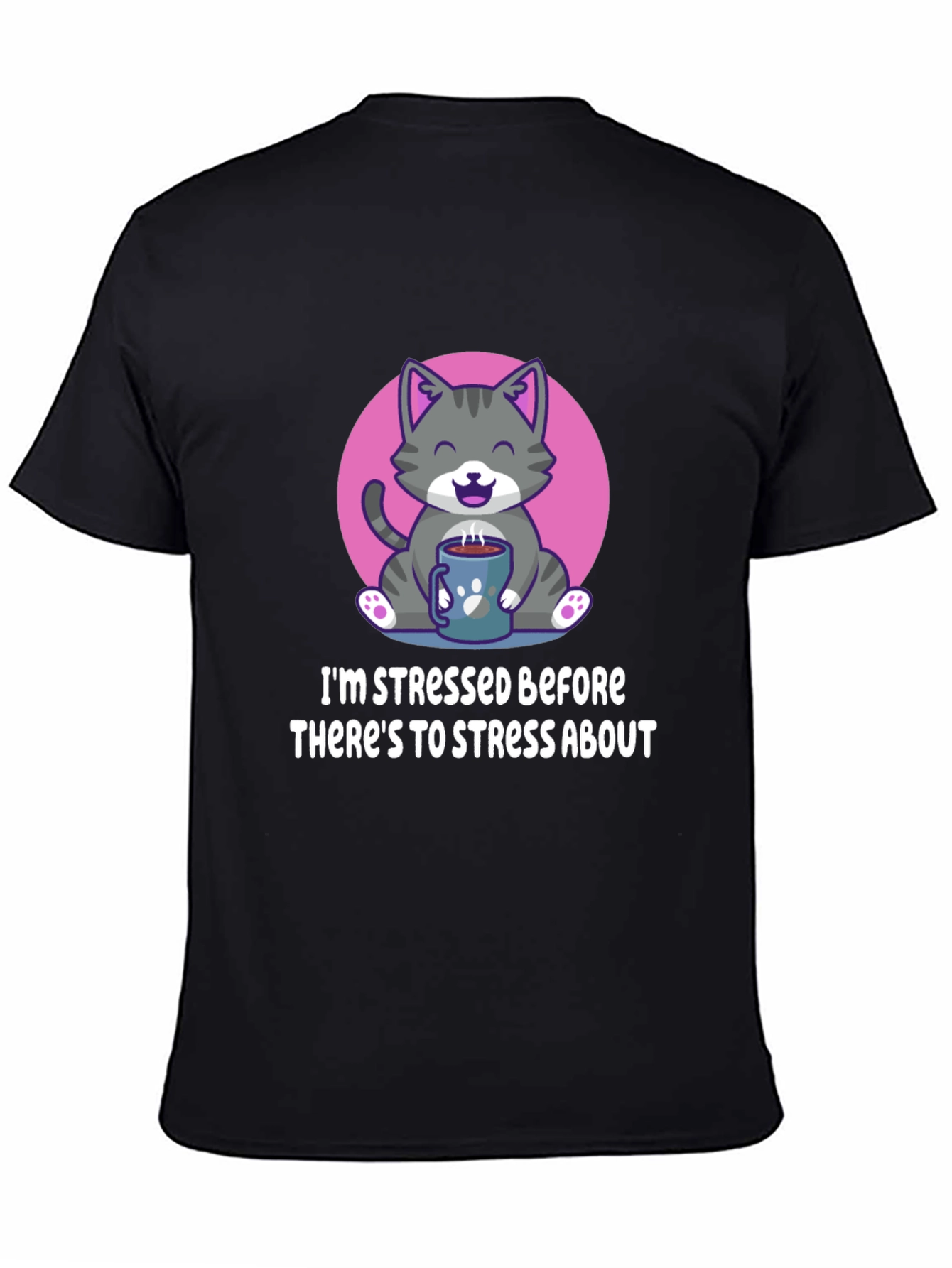 Stressed Cat T-Shirt - Funny & Cute!