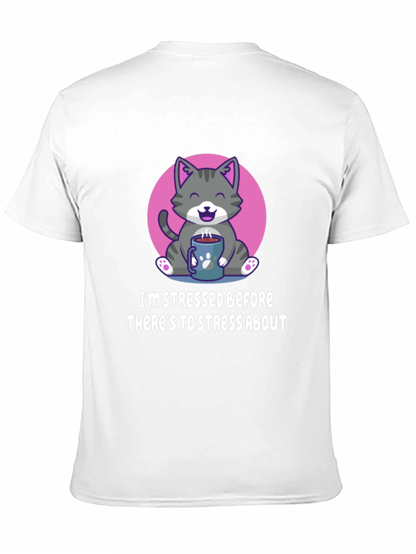 Stressed Cat T-Shirt - Funny & Cute!