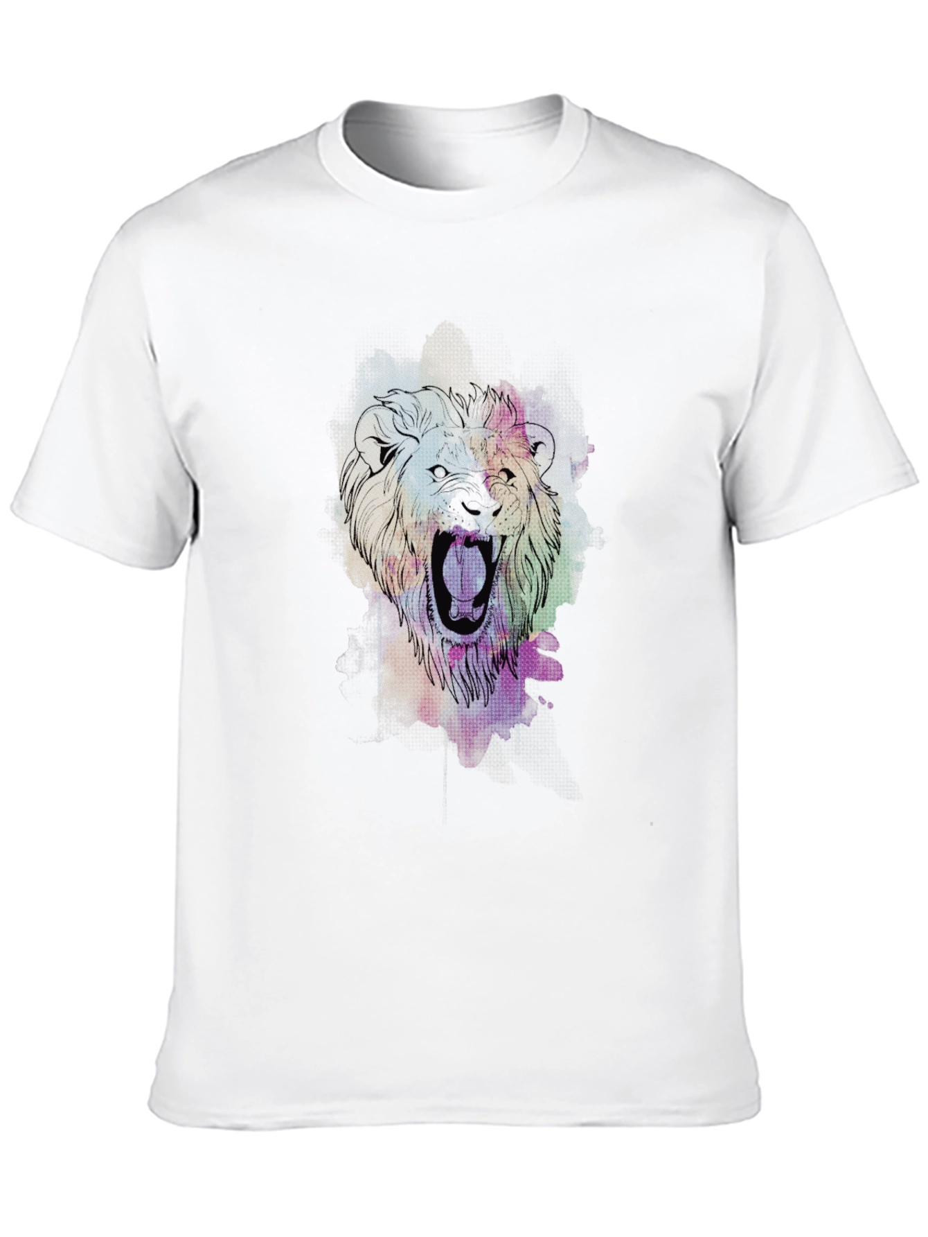 Lion Graphic Black T-Shirt - Bold Artistic Design