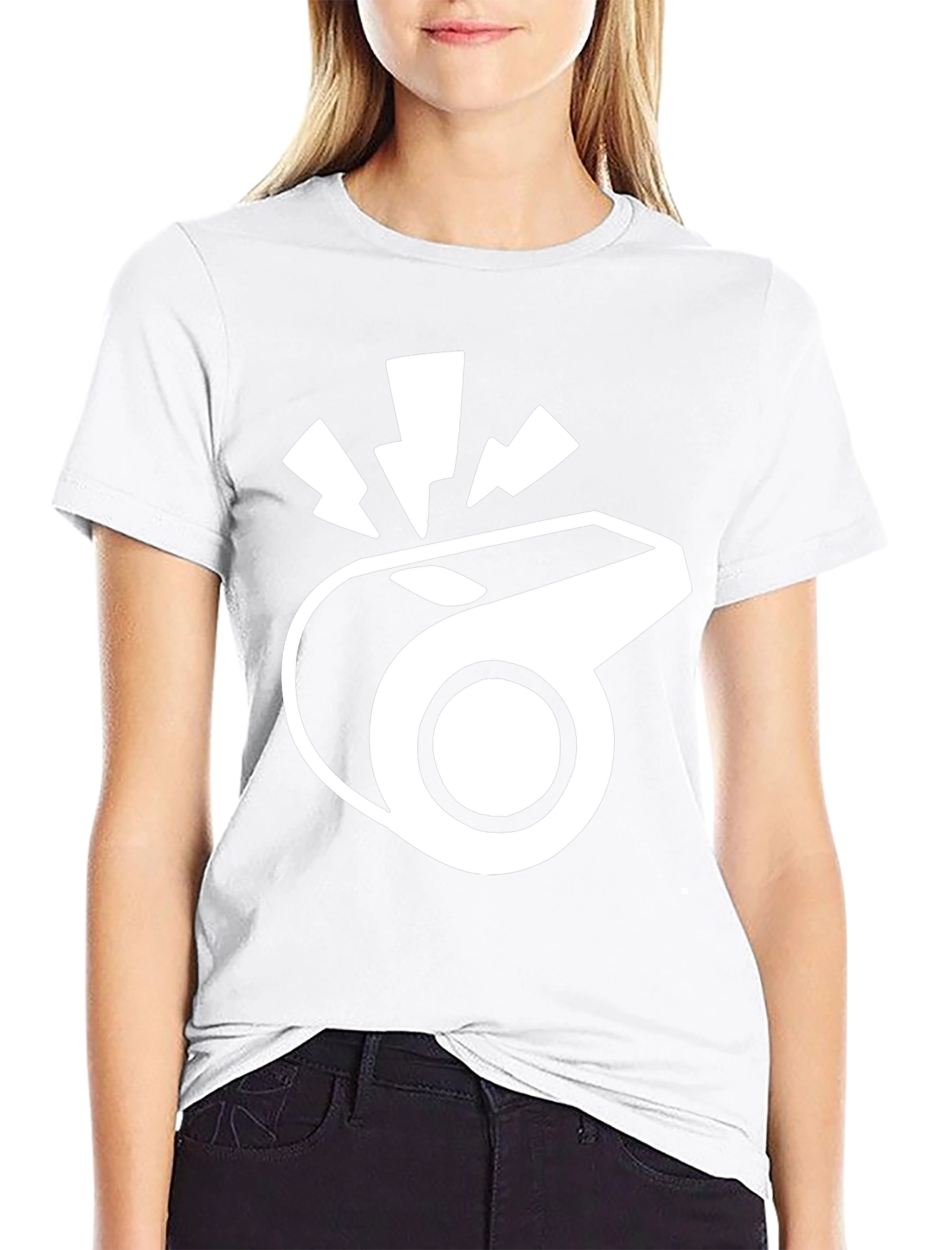 Black T-Shirt with Whistle Graphic