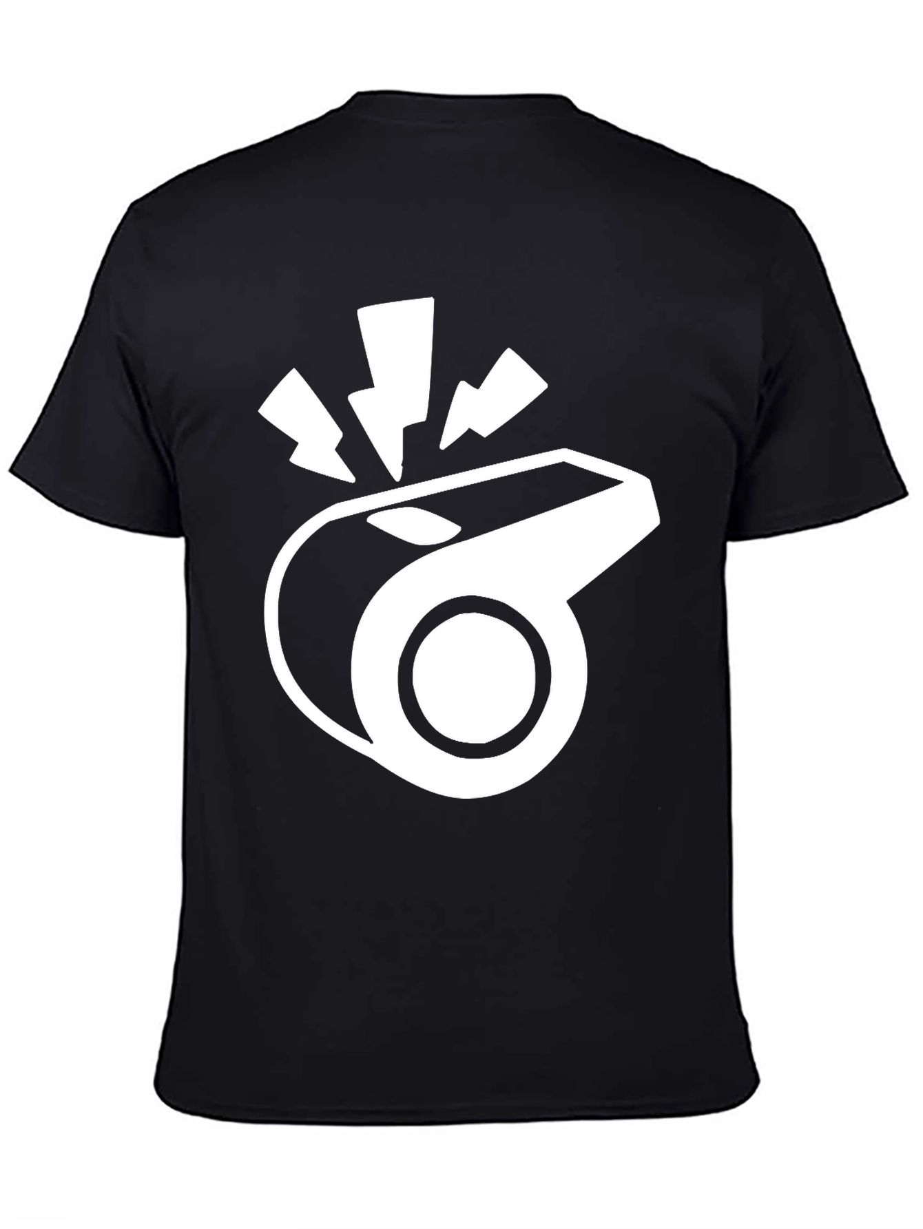 Black T-Shirt with Whistle Graphic