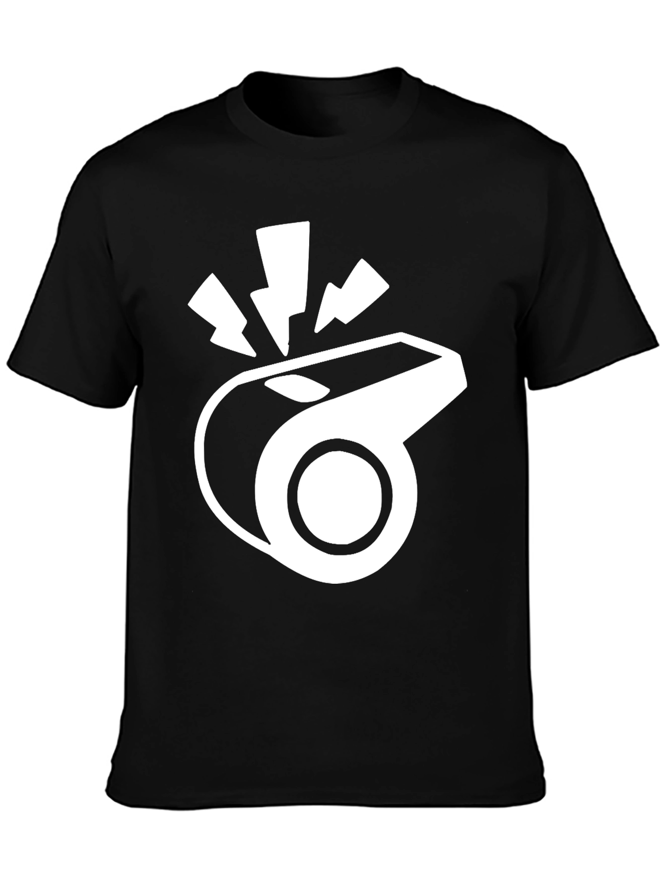 Black T-Shirt with Whistle Graphic