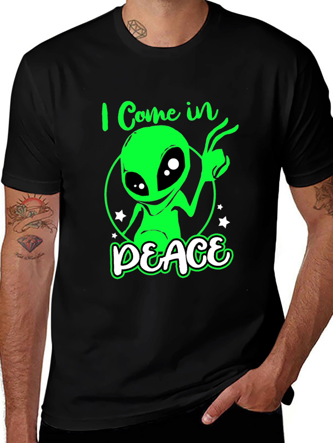 I Come In Peace Alien Graphic T-Shirt