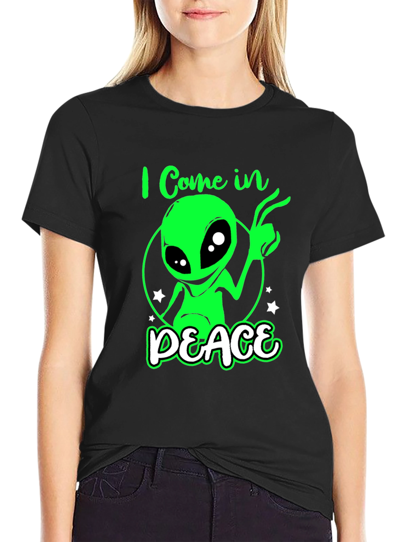 I Come In Peace Alien Graphic T-Shirt