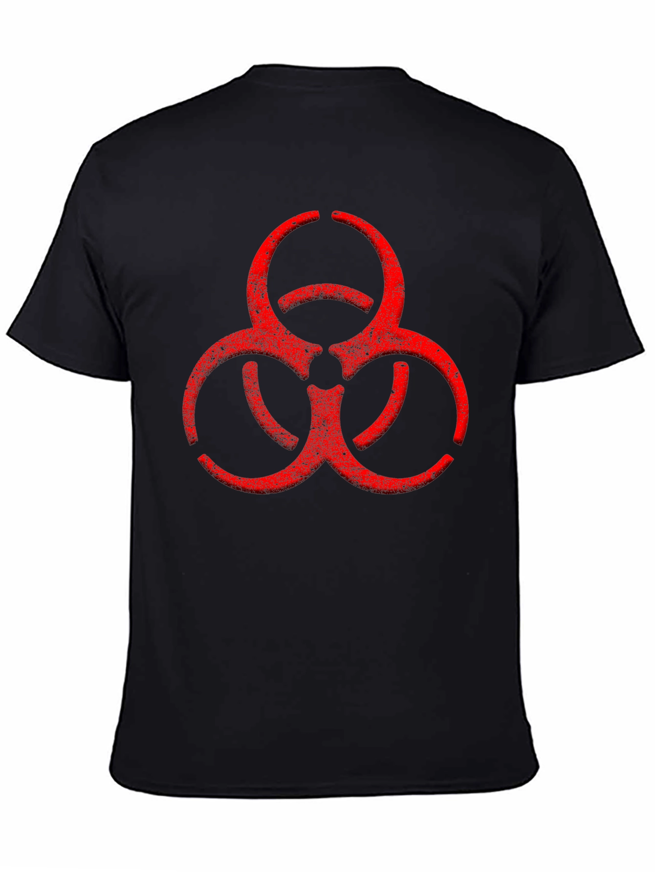 Biohazard Symbol Graphic Print Crew Neck T-Shirt
