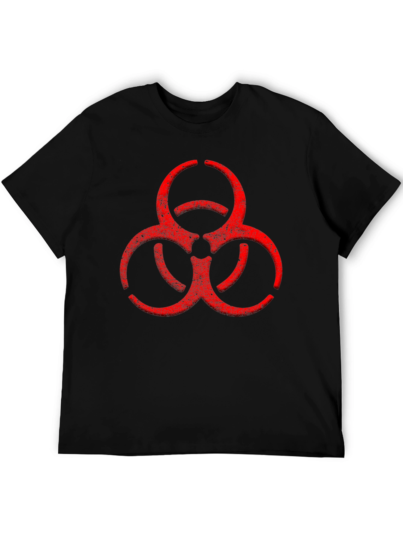 Biohazard Symbol Graphic Print Crew Neck T-Shirt