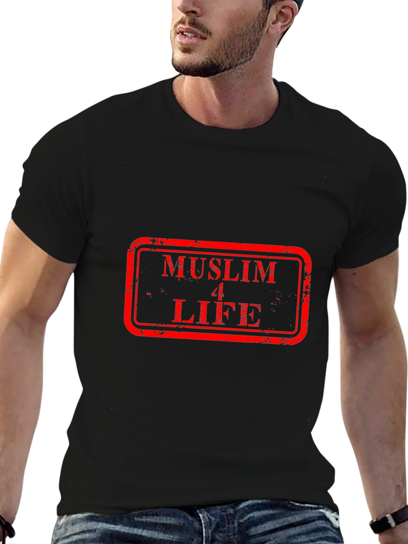 Muslim 4 Life Graphic Tee - Black Cotton T-Shirt