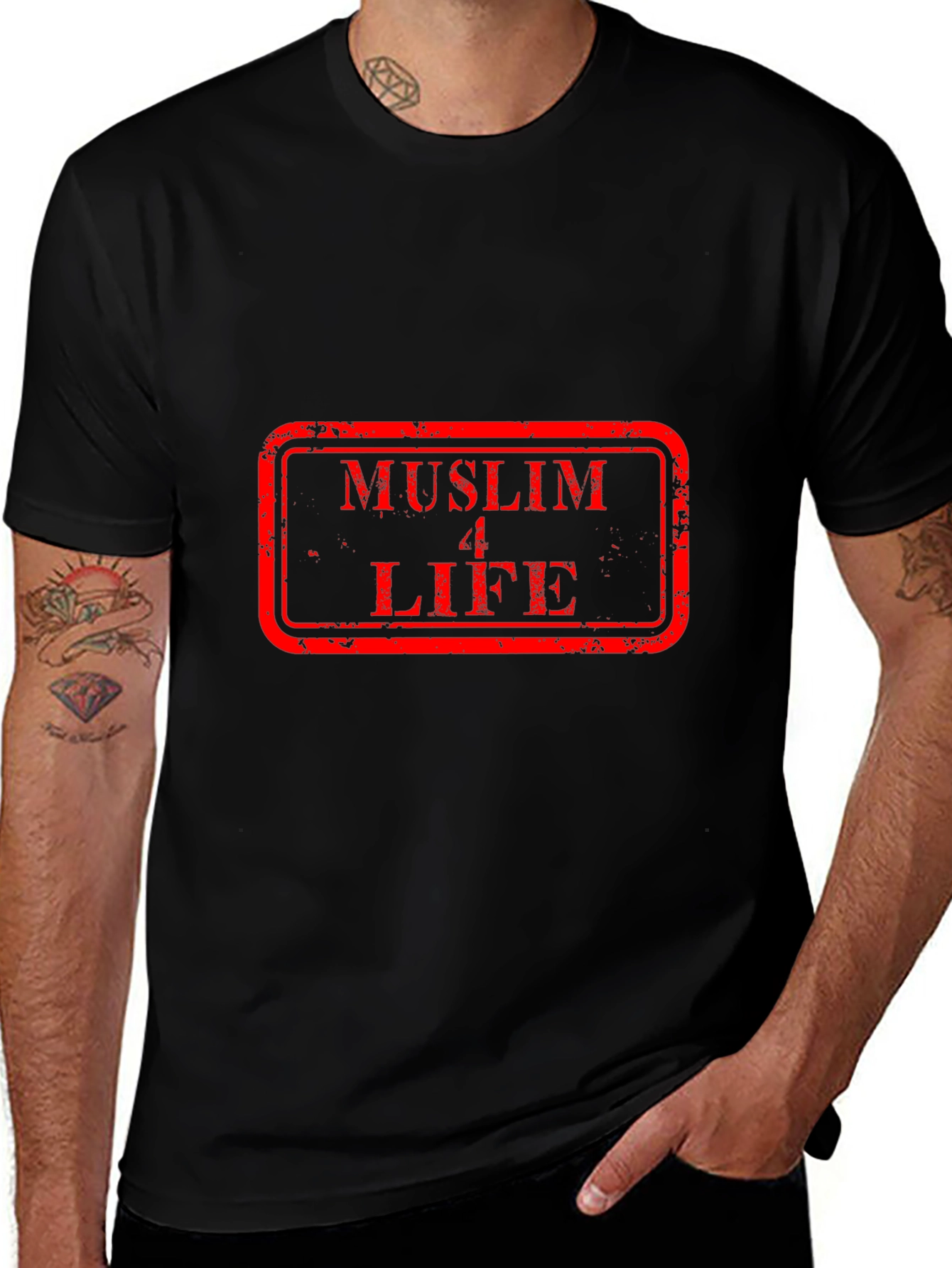 Muslim 4 Life Graphic Tee - Black Cotton T-Shirt