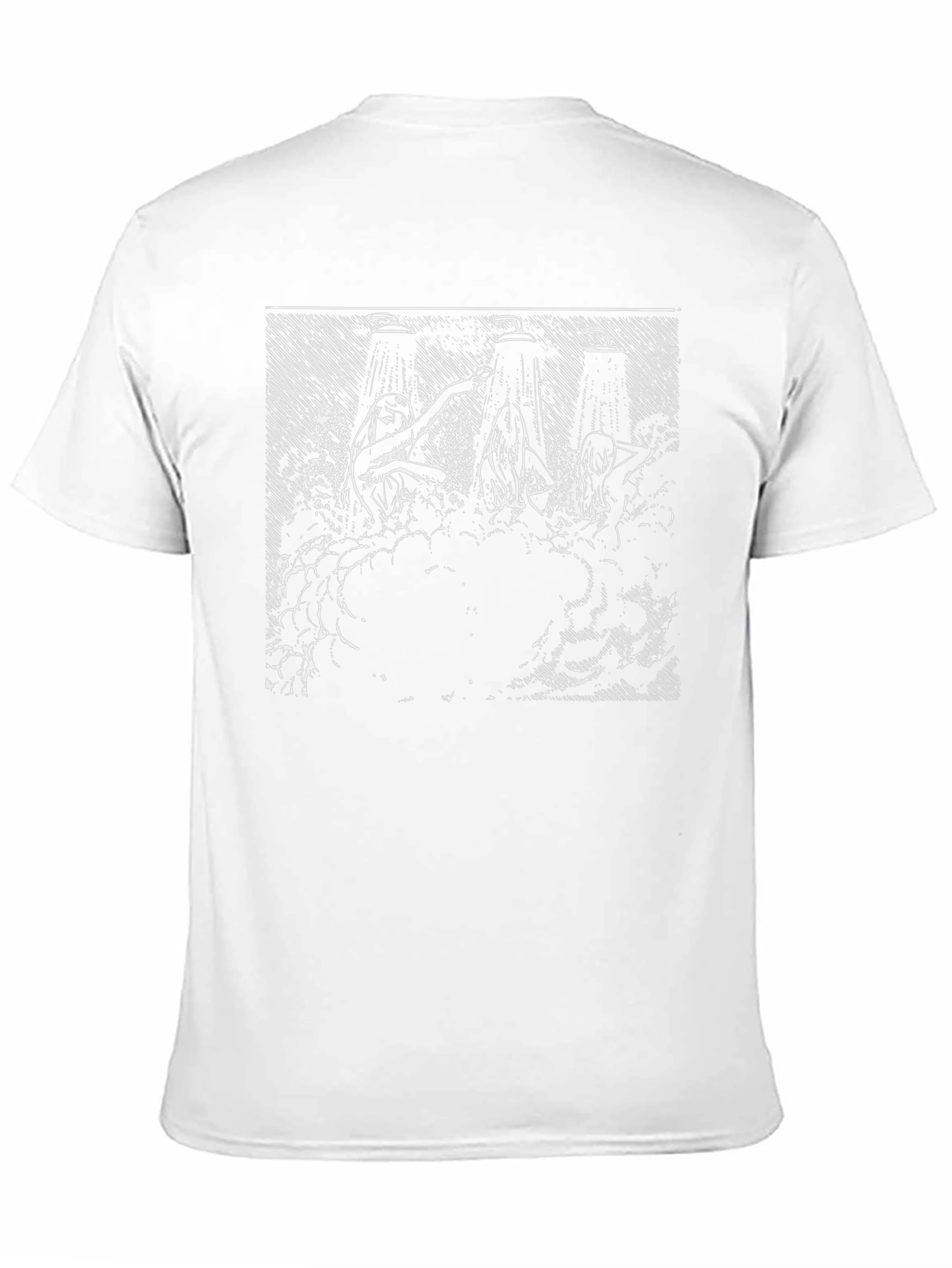 Unique Black T-Shirt with Artistic Shower Scene Graphic