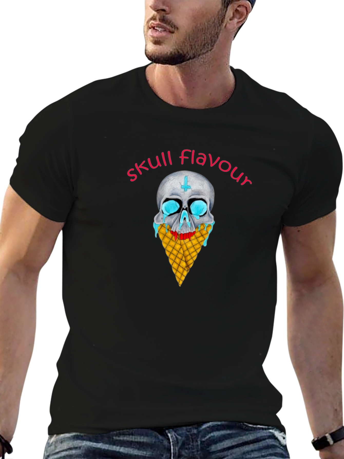 Skull Flavour Graphic Tee - Black