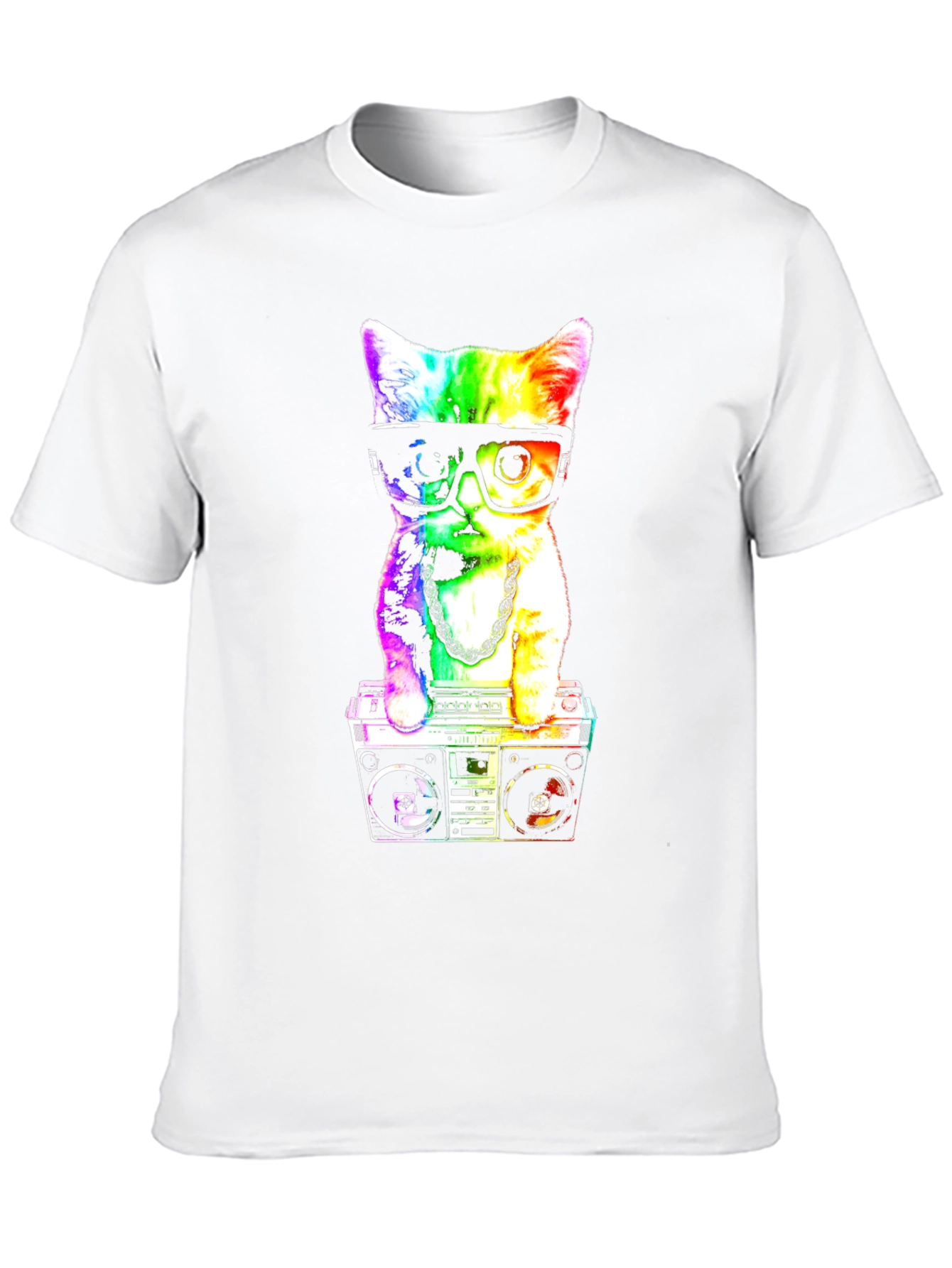 Rainbow Cat Boombox T-Shirt