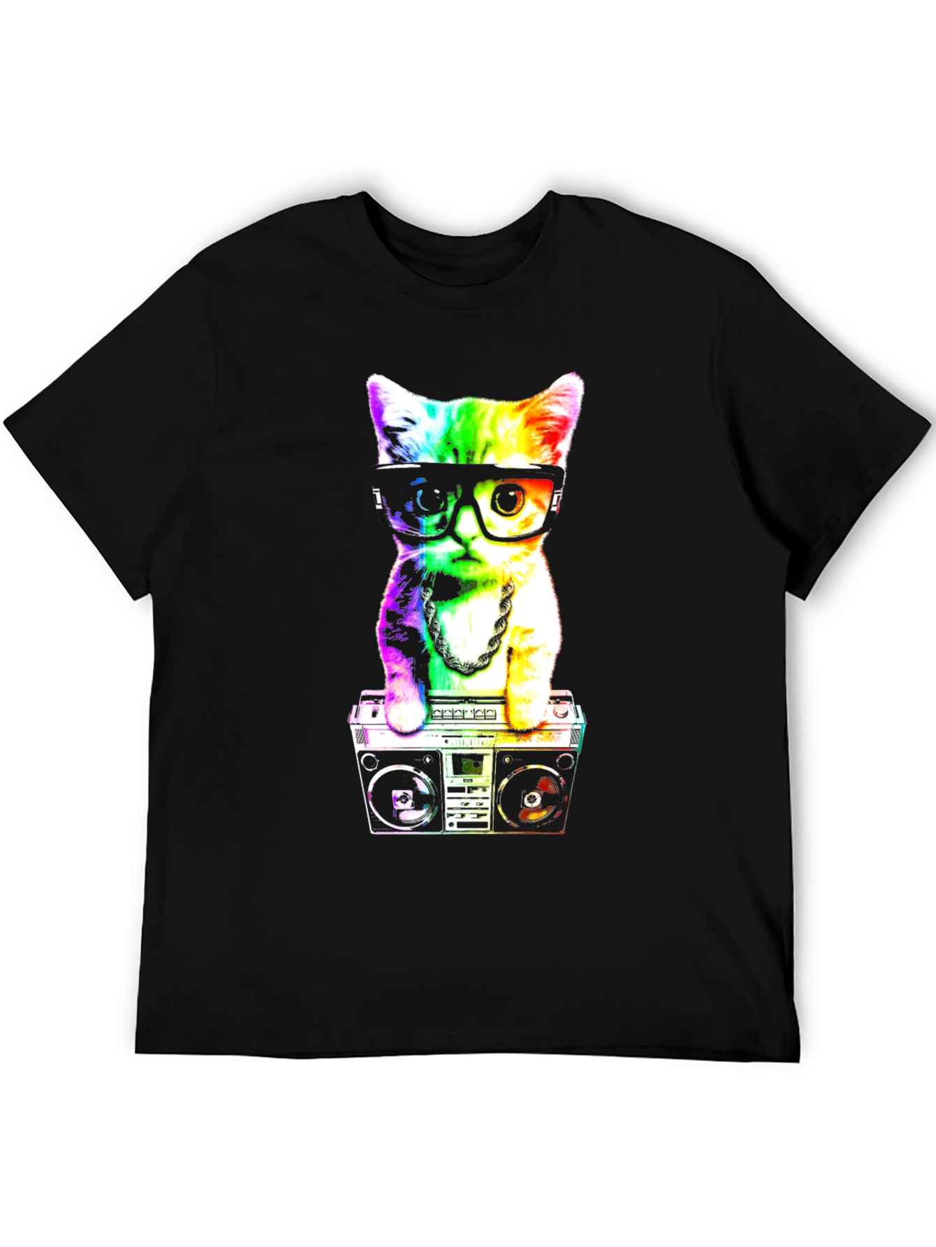 Rainbow Cat Boombox T-Shirt
