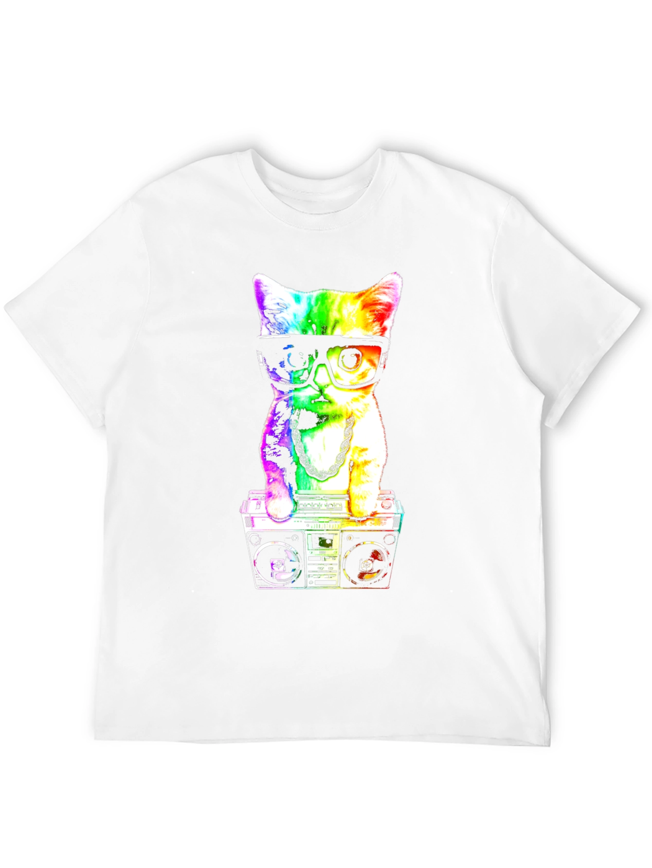 Rainbow Cat Boombox T-Shirt