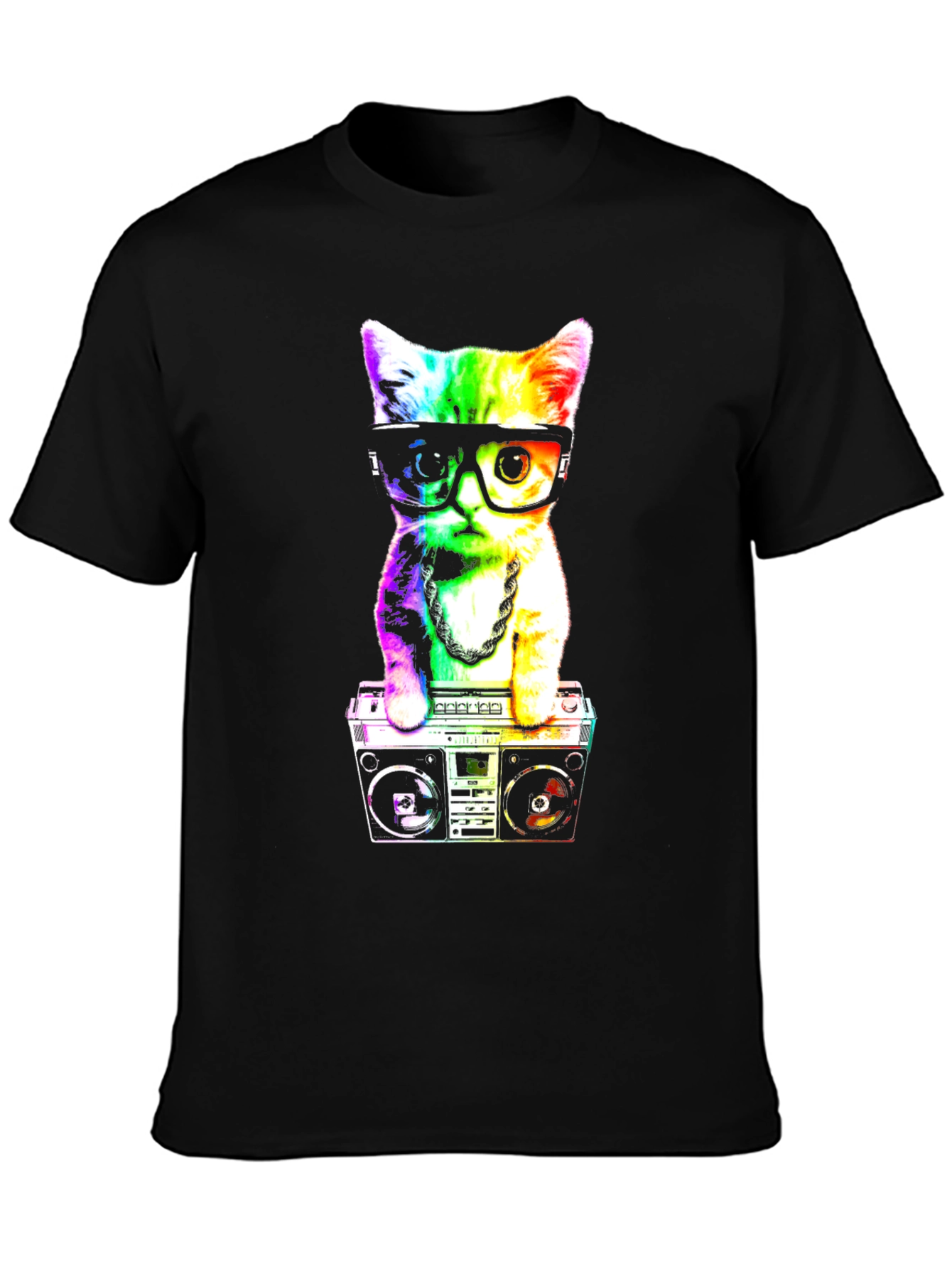 Rainbow Cat Boombox T-Shirt