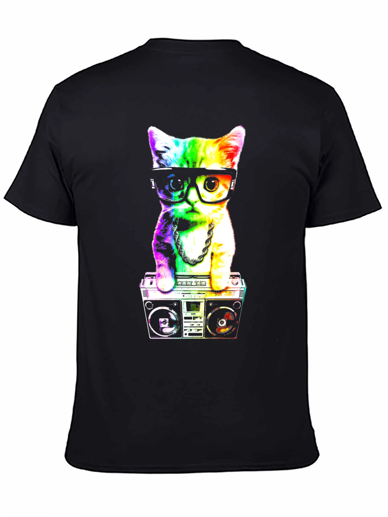 Rainbow Cat Boombox T-Shirt