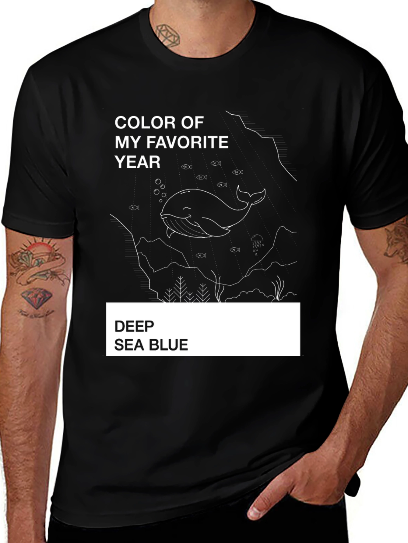 Deep Sea Blue Whale Graphic Tee
