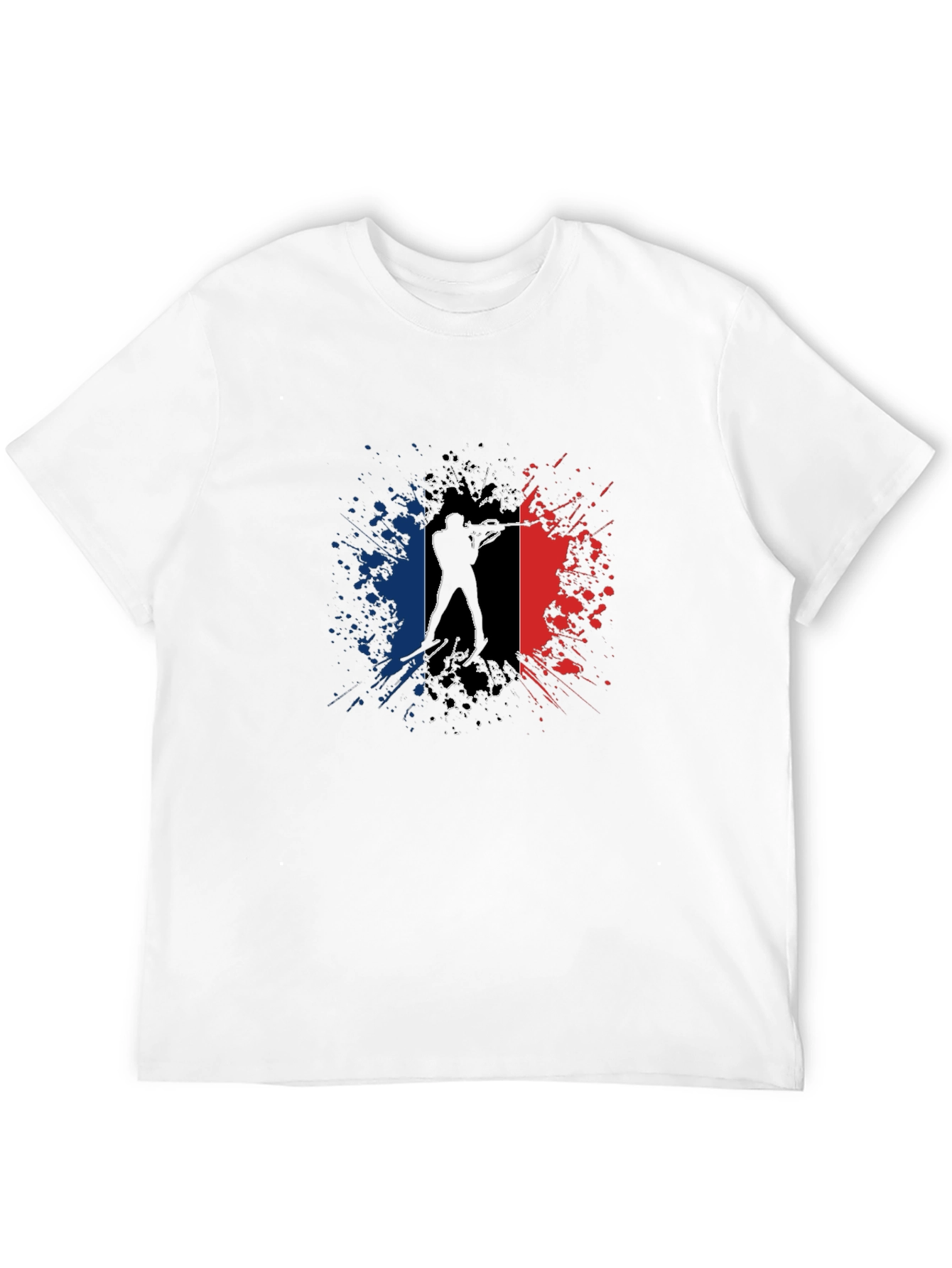 French Flag Silhouette Graphic T-Shirt - Black