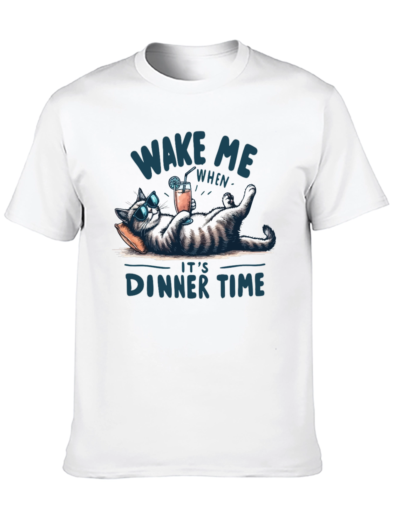 Wake Me When Its Dinner Time Cat T-Shirt