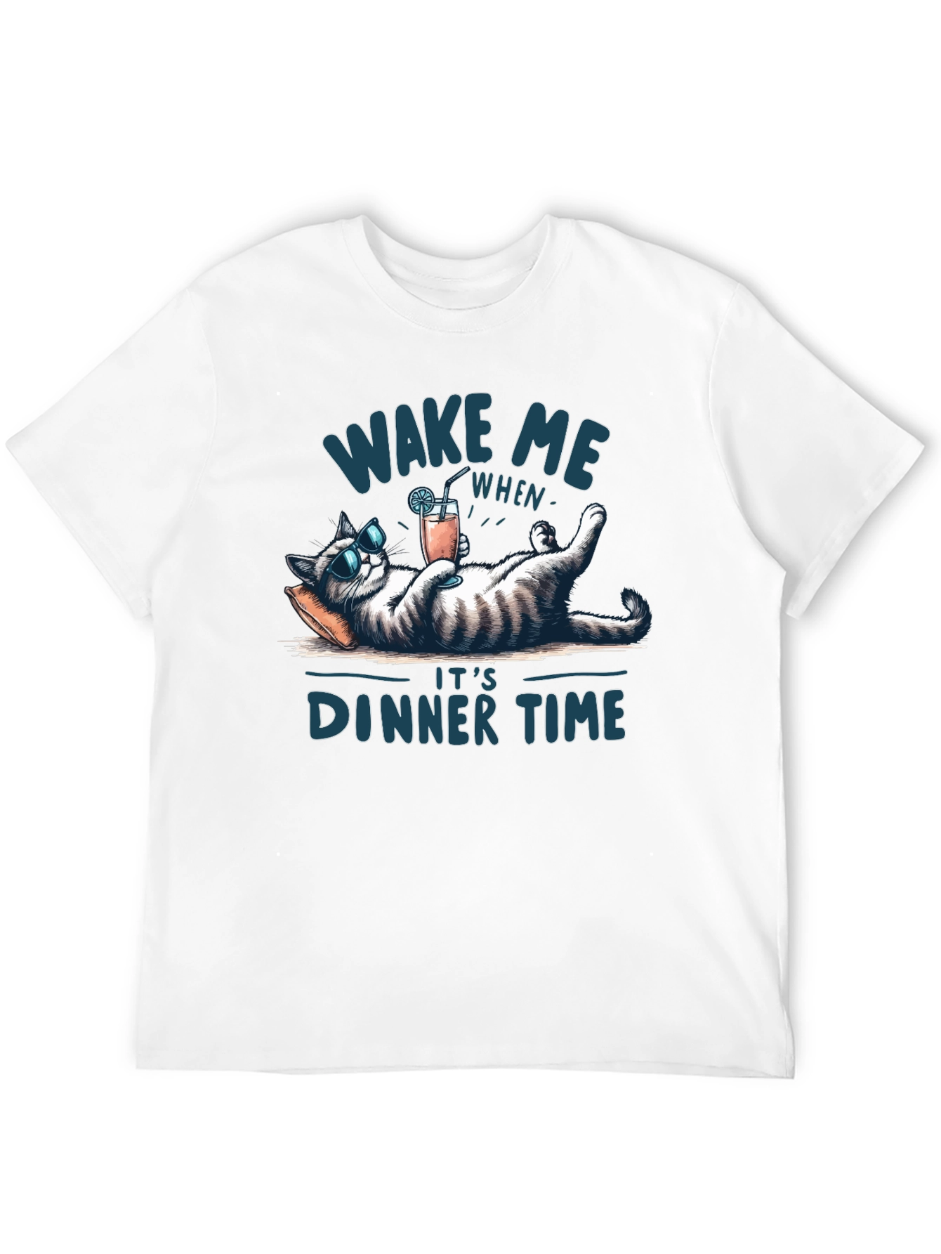 Wake Me When Its Dinner Time Cat T-Shirt