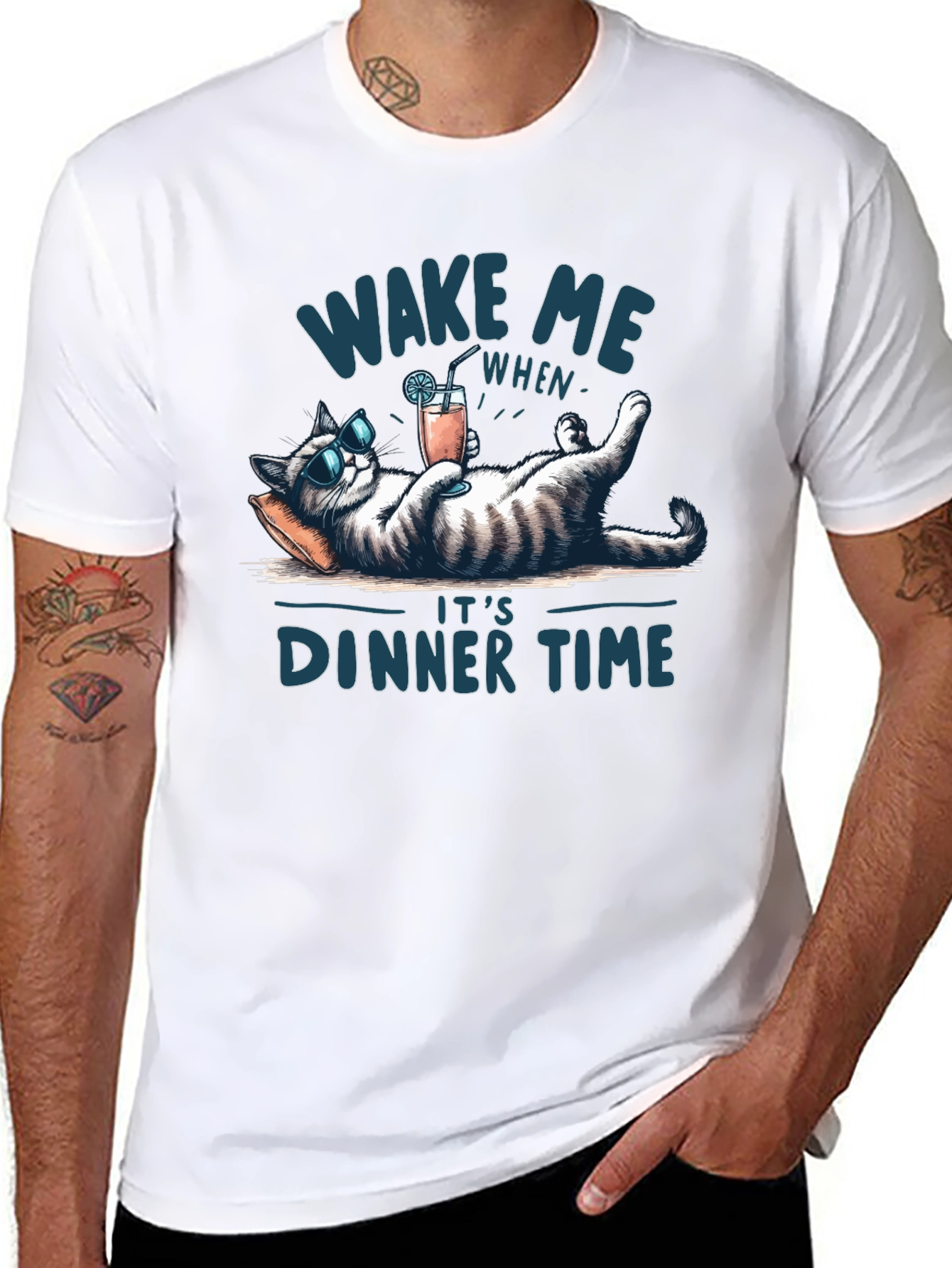 Wake Me When Its Dinner Time Cat T-Shirt