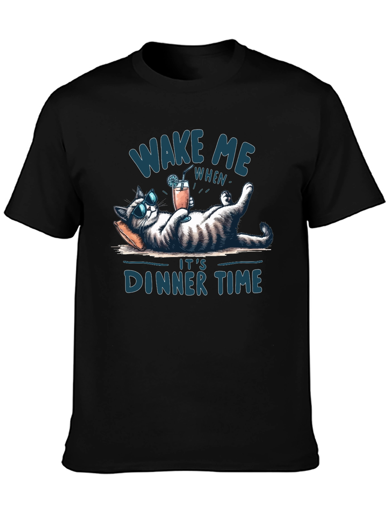 Wake Me When Its Dinner Time Cat T-Shirt