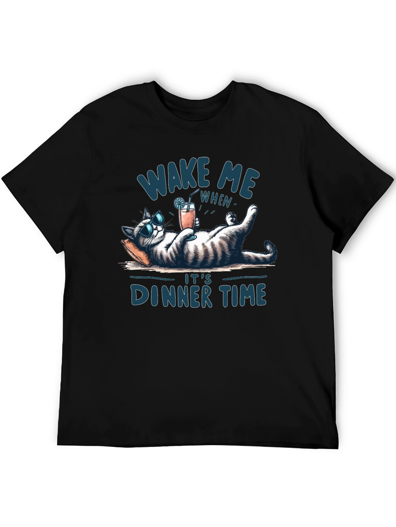 Wake Me When Its Dinner Time Cat T-Shirt