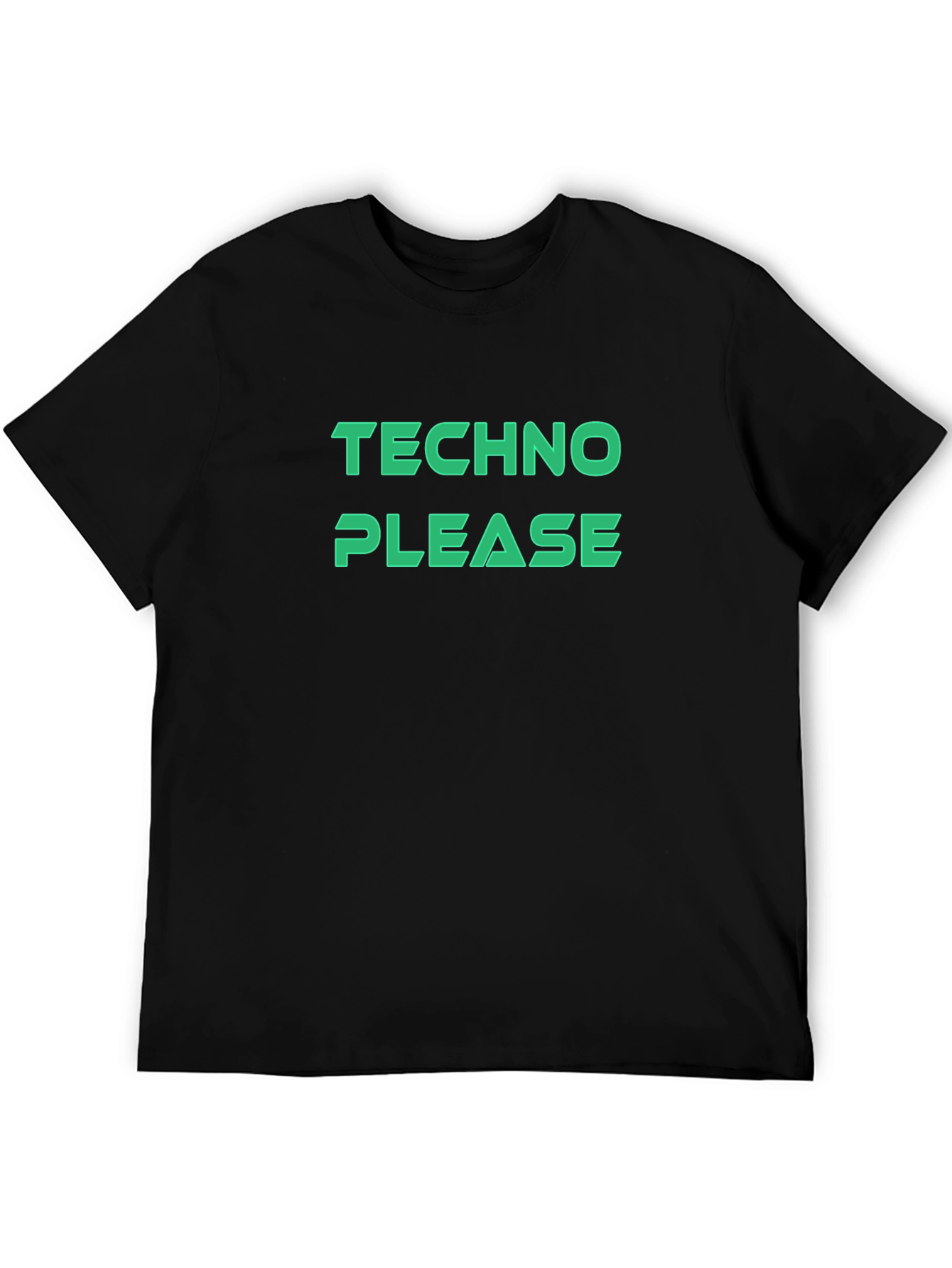 Techno Please T-Shirt - Black Graphic Tee