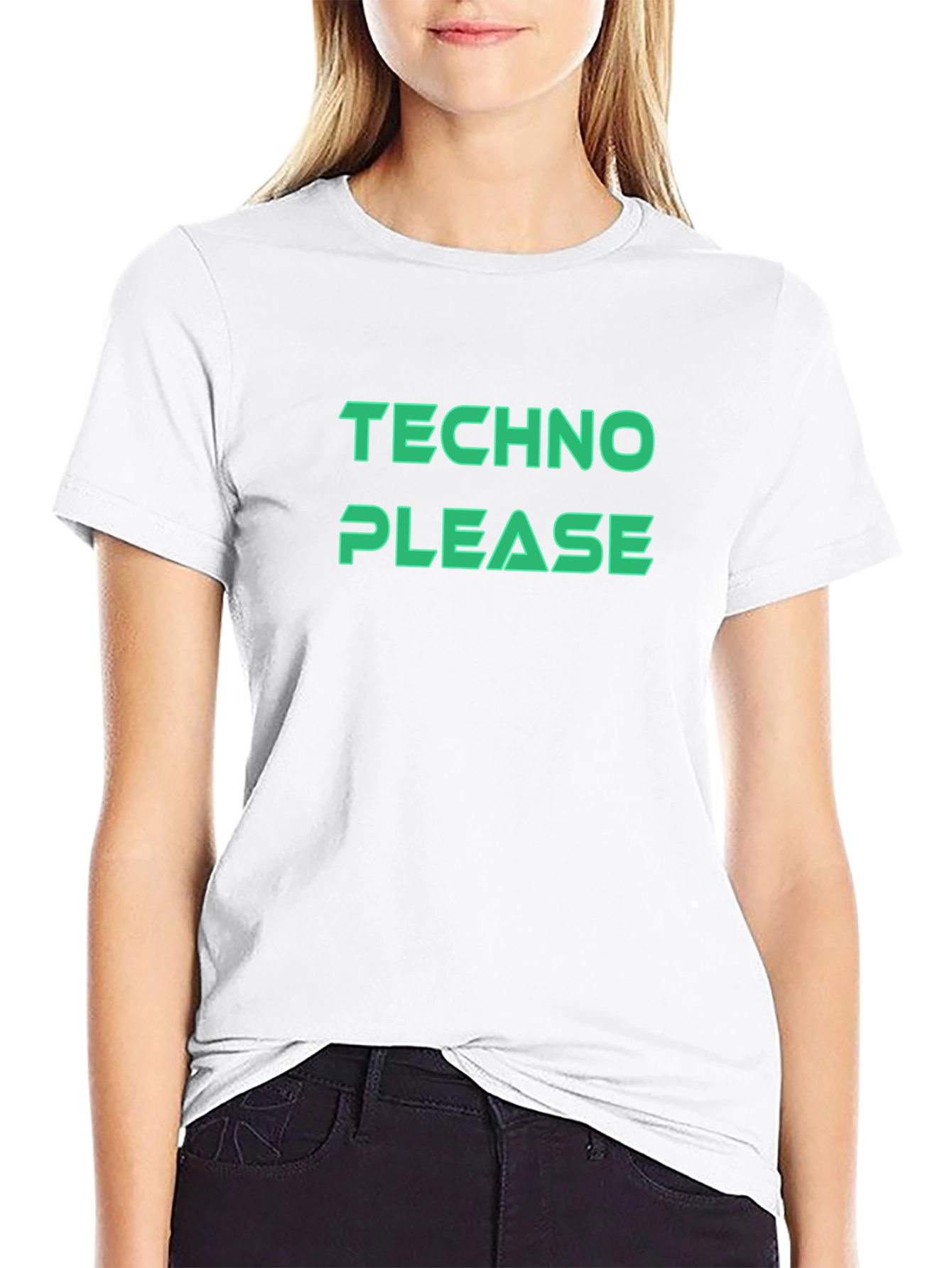Techno Please T-Shirt - Black Graphic Tee