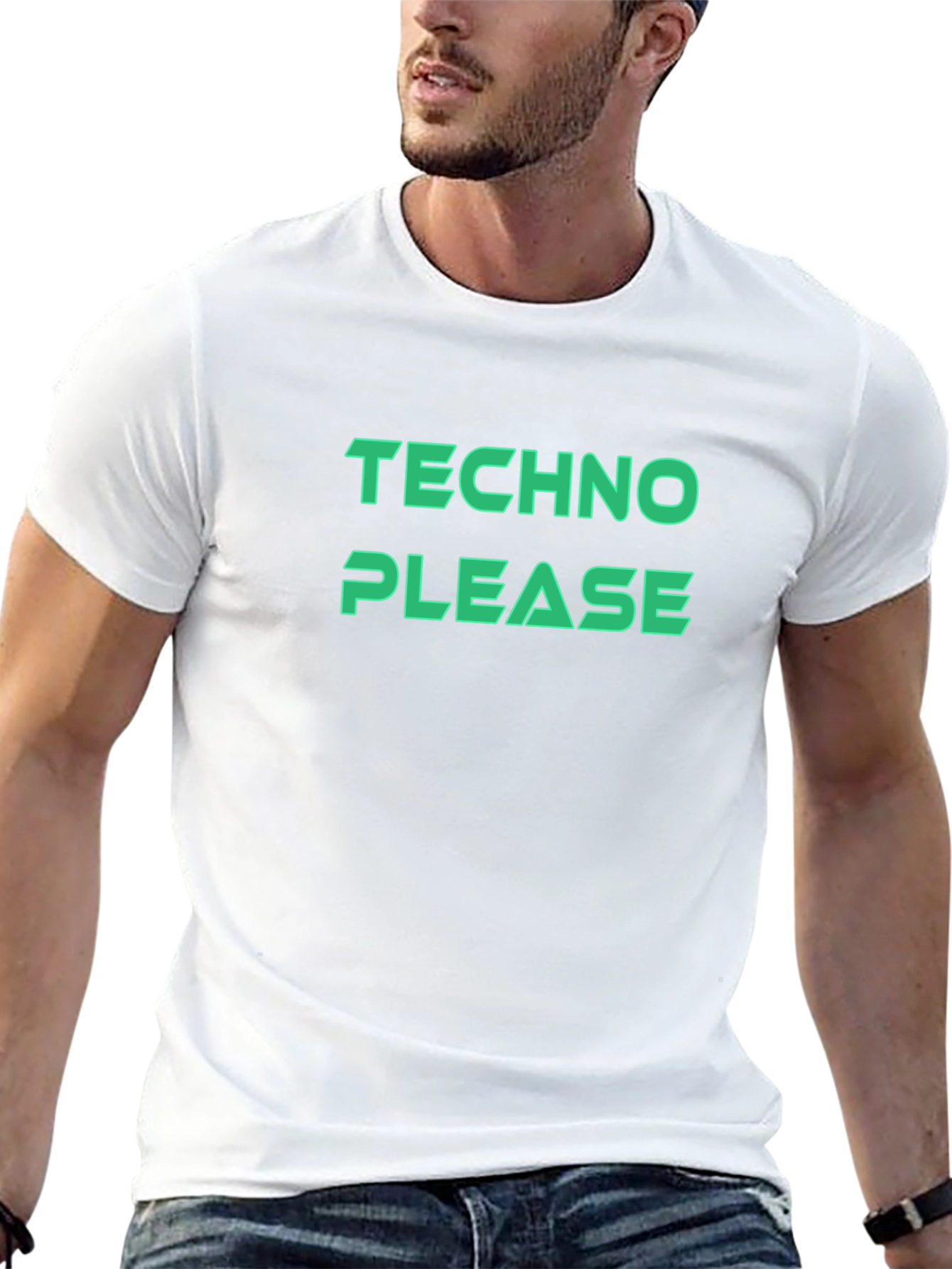 Techno Please T-Shirt - Black Graphic Tee