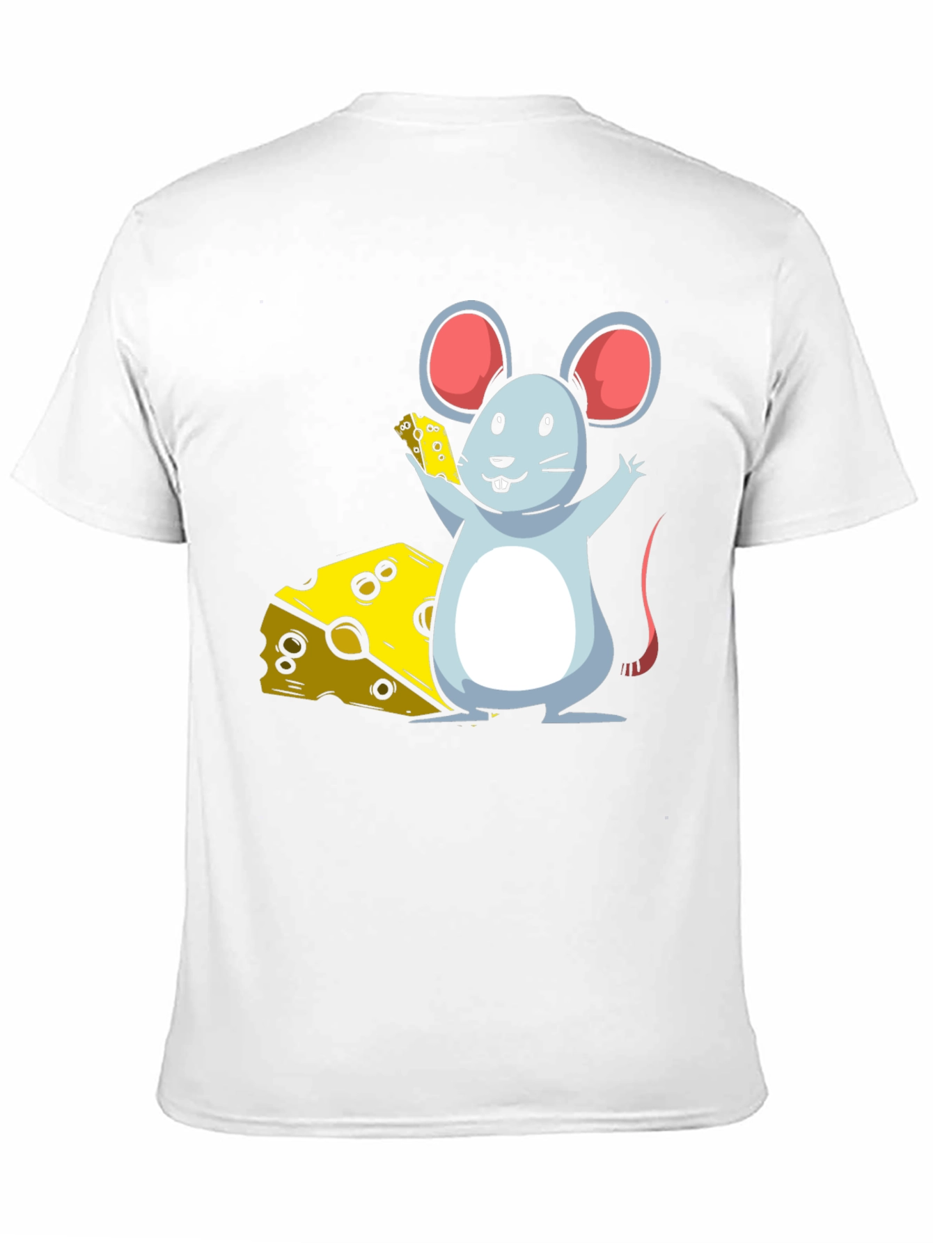 Cartoon Mouse & Cheese Graphic T-Shirt