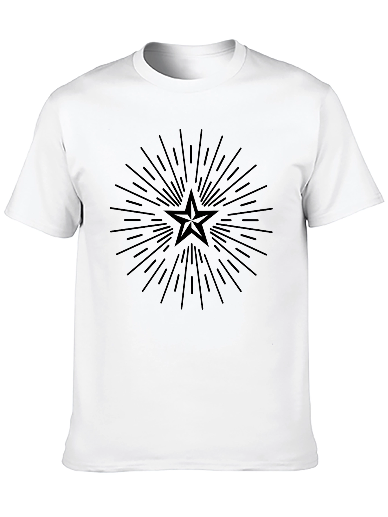 Stylish Black Starburst Graphic Tee - Modern Casual Wear