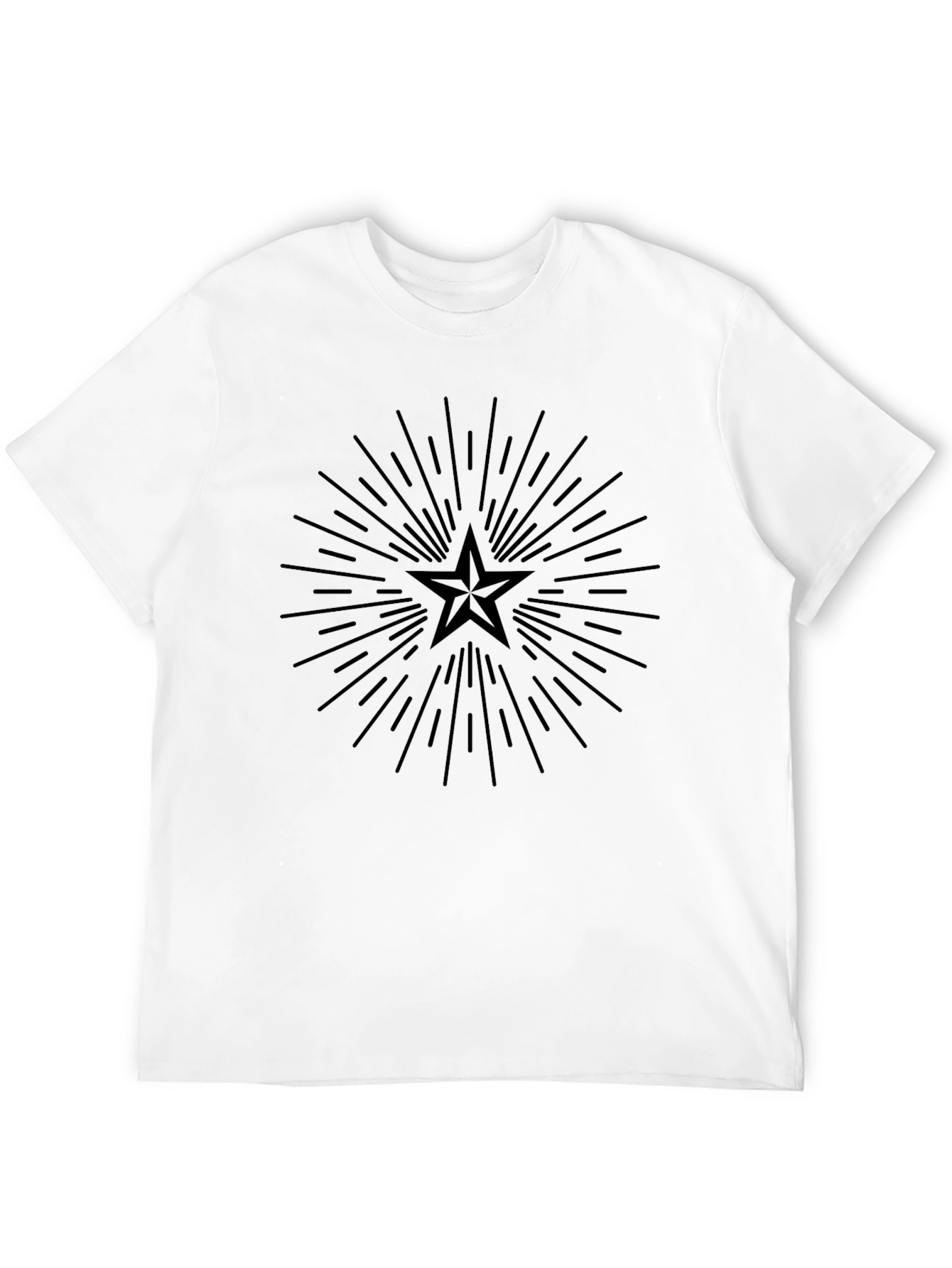 Stylish Black Starburst Graphic Tee - Modern Casual Wear