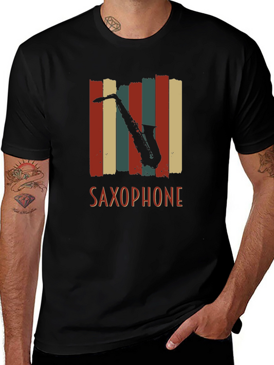 Vintage Saxophone T-Shirt - Retro Musical Tee