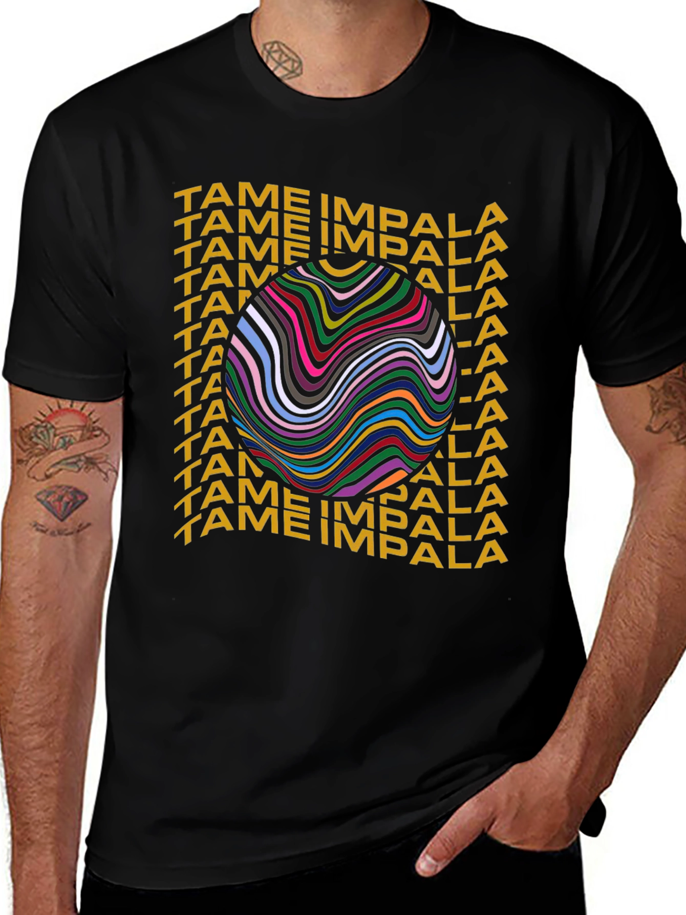 Tame Impala Graphic Print Black T-Shirt