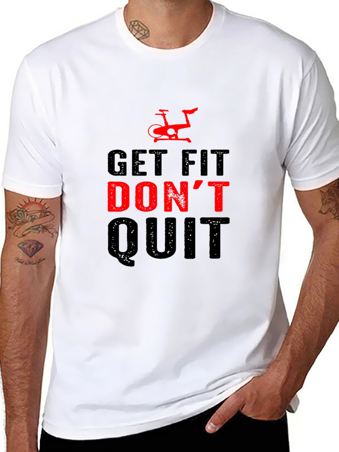 Get Fit Dont Quit Graphic Tee - Black