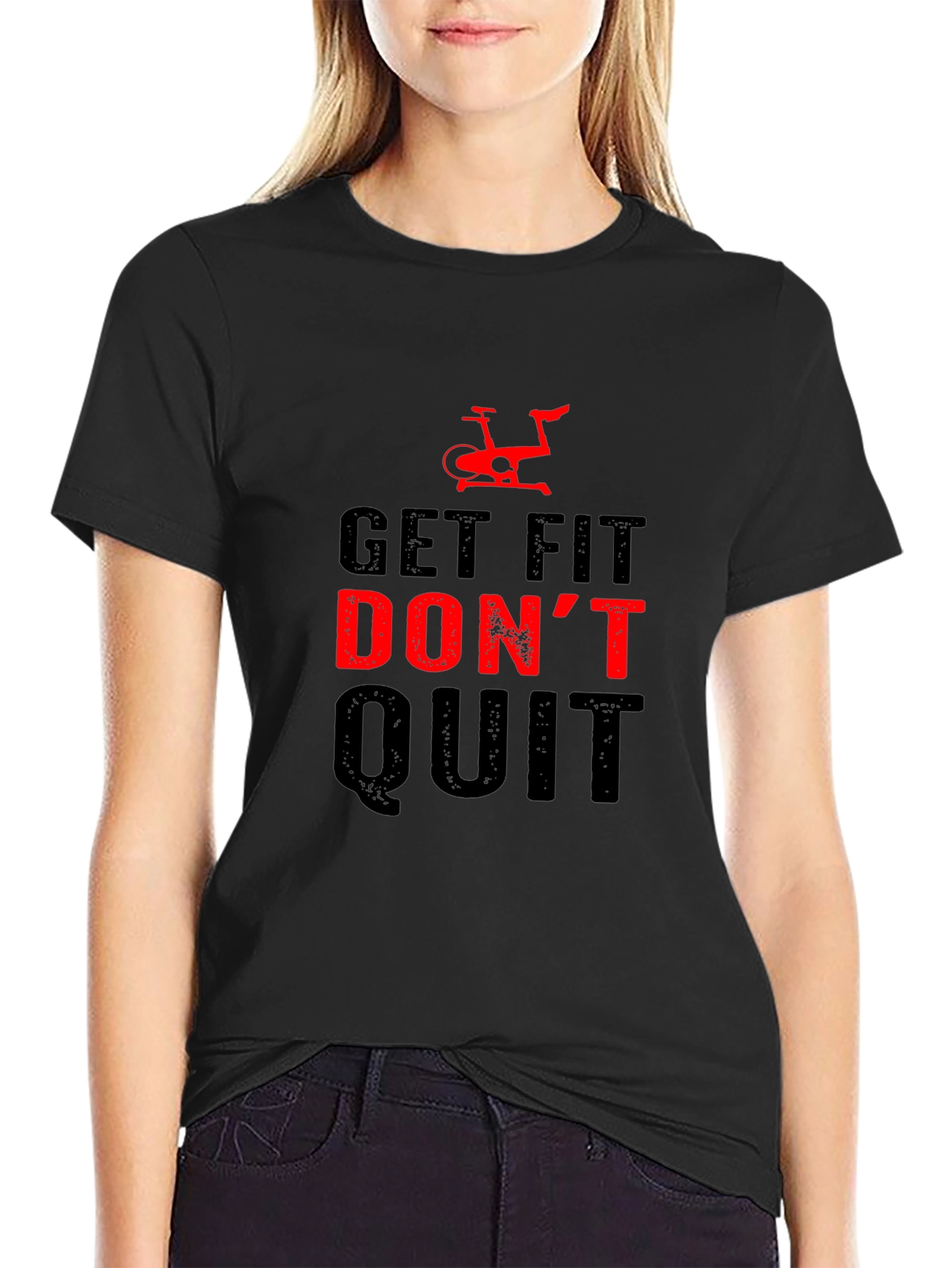 Get Fit Dont Quit Graphic Tee - Black