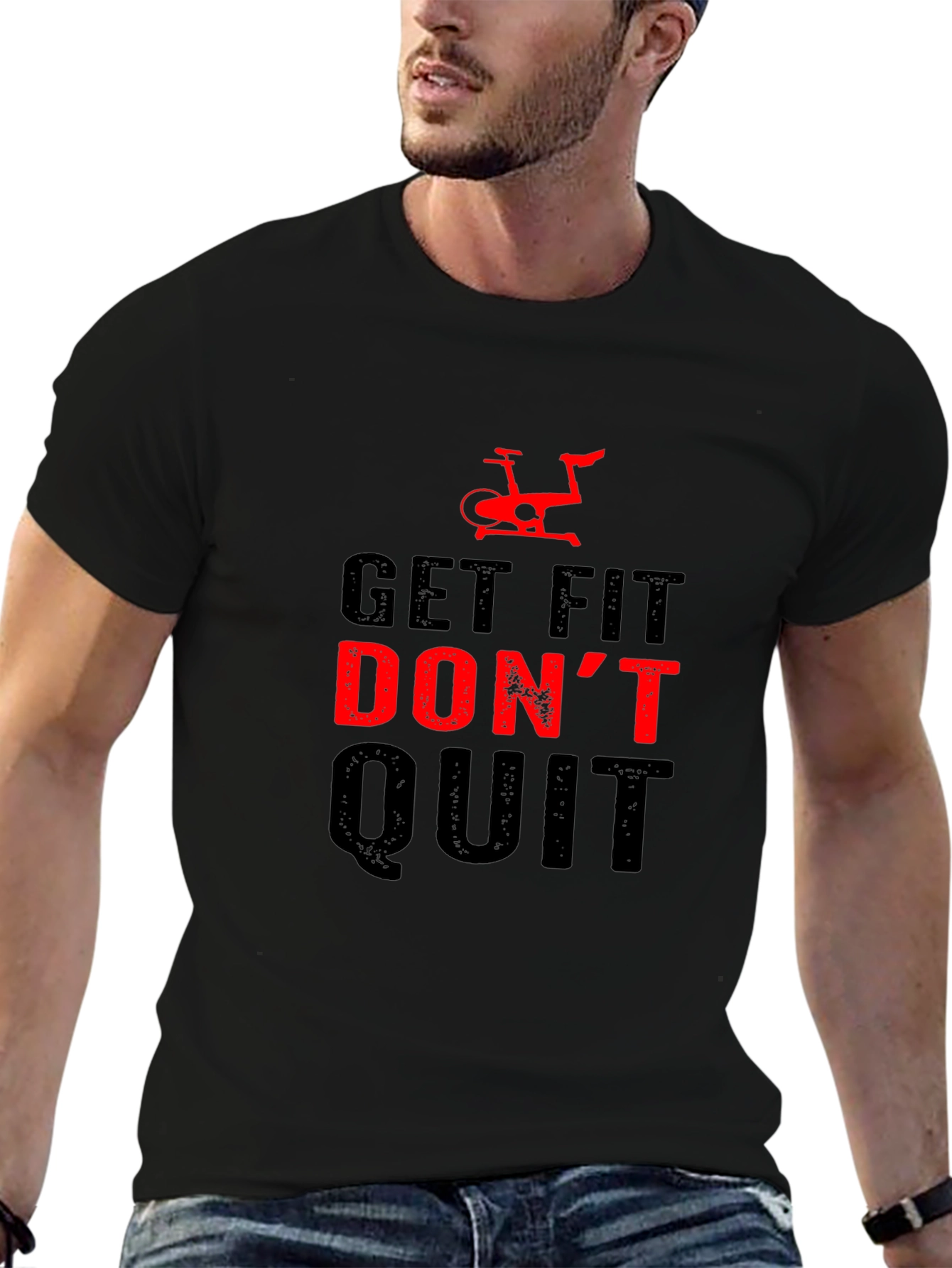 Get Fit Dont Quit Graphic Tee - Black