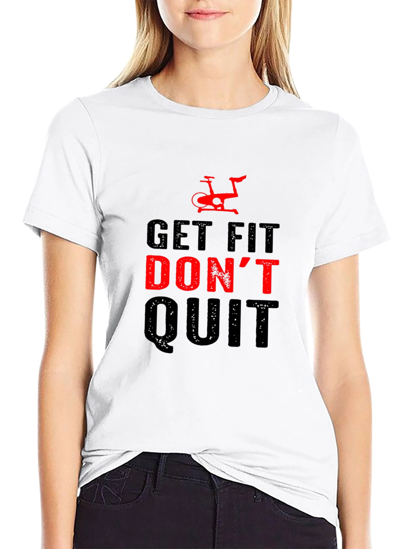 Get Fit Dont Quit Graphic Tee - Black