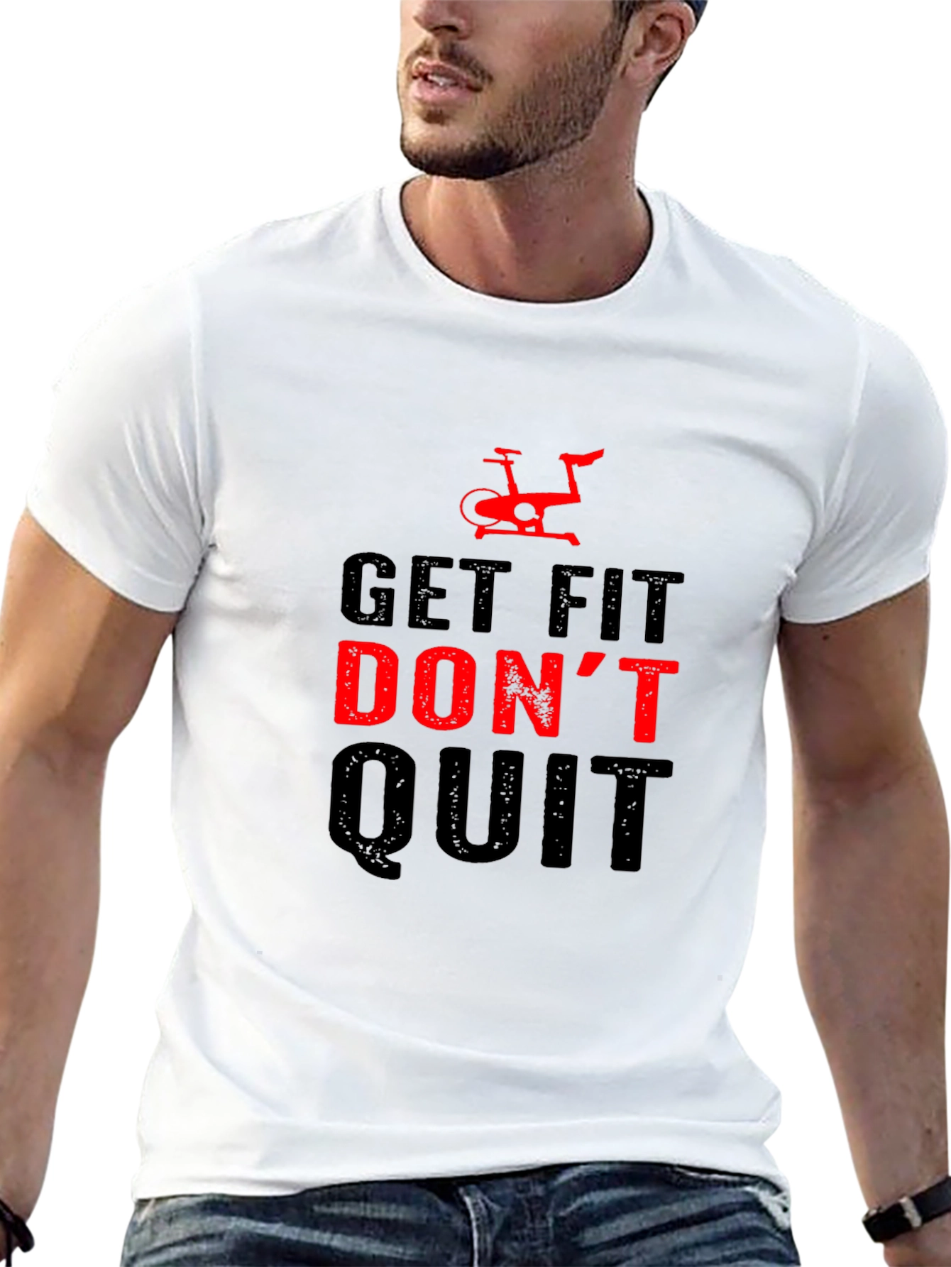 Get Fit Dont Quit Graphic Tee - Black