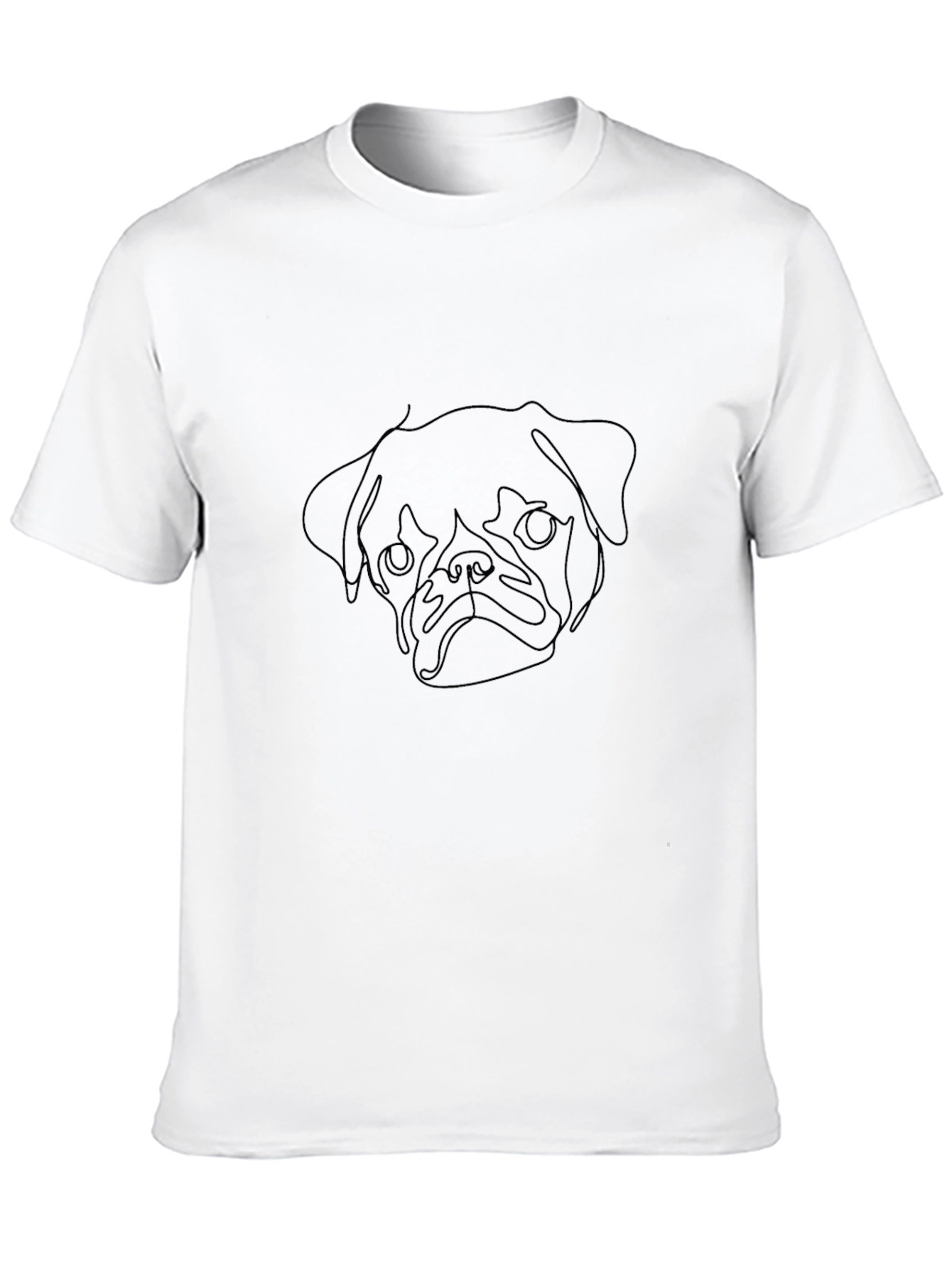 Pug Outline Graphic Tee - Stylish Dog Lover Shirt
