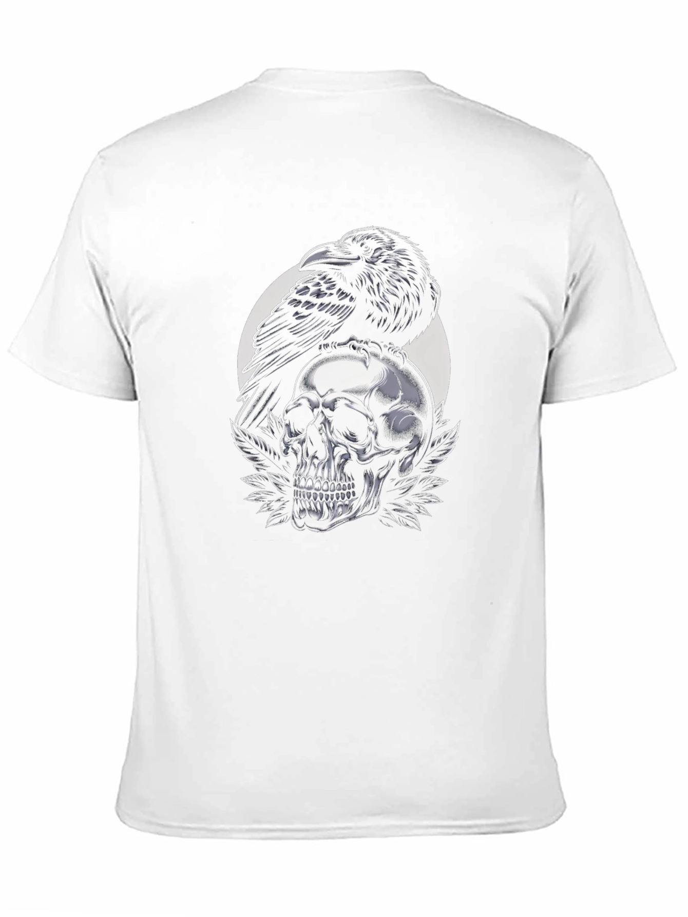 Raven and Skull Graphic Black T-Shirt