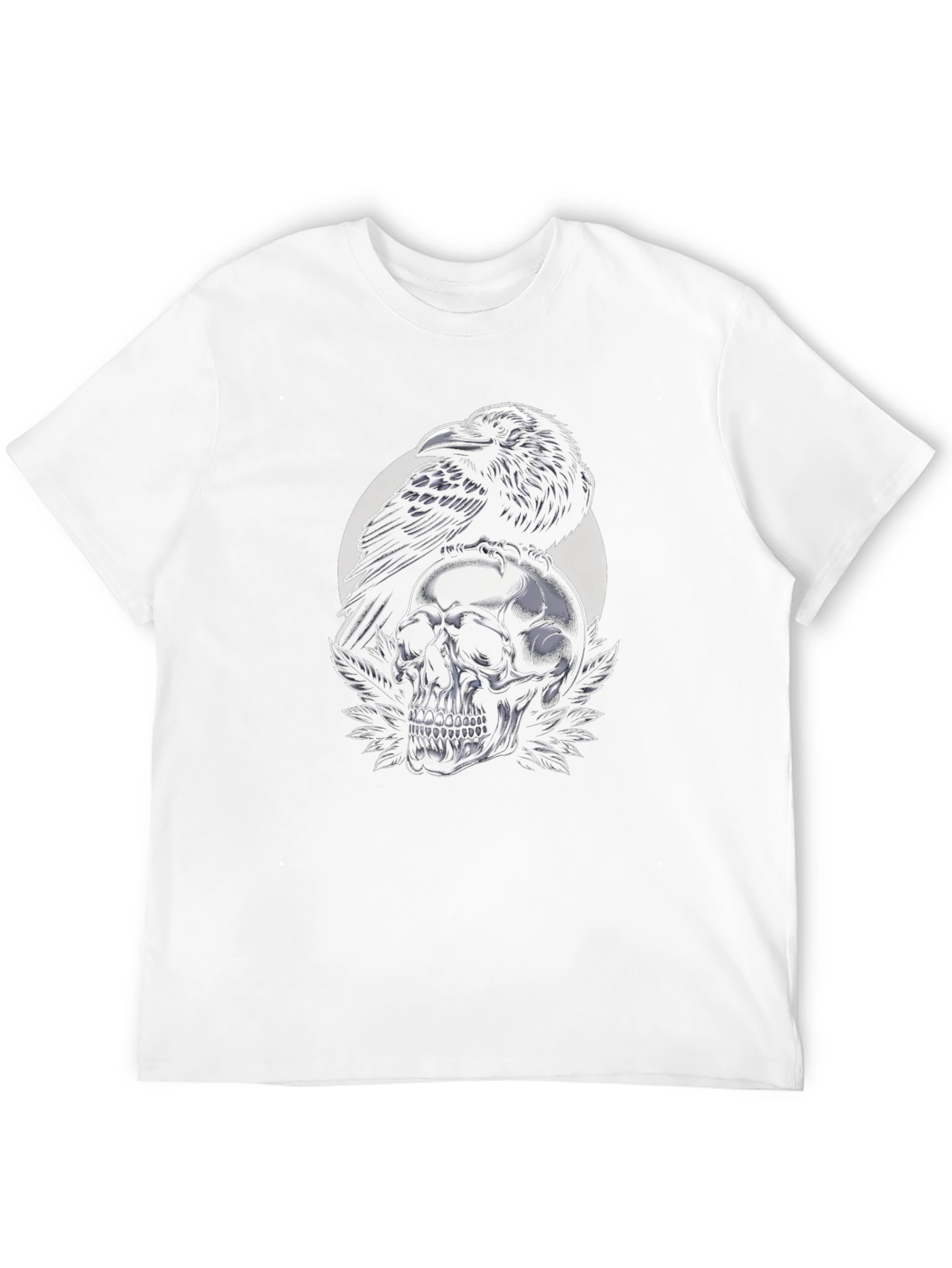 Raven and Skull Graphic Black T-Shirt