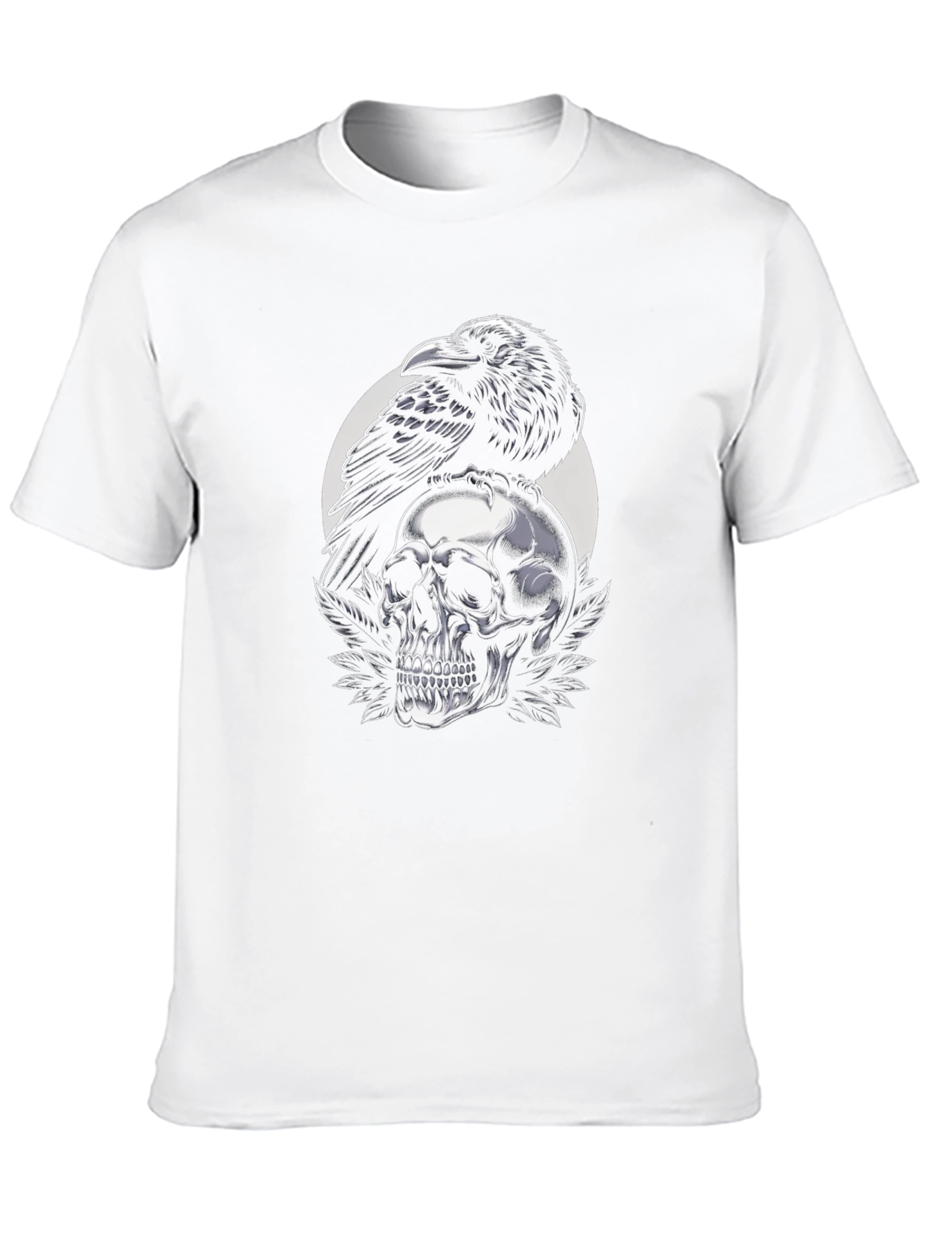 Raven and Skull Graphic Black T-Shirt