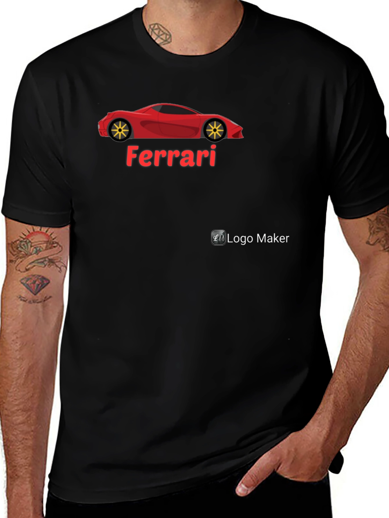 Ferrari Car Graphic T-Shirt