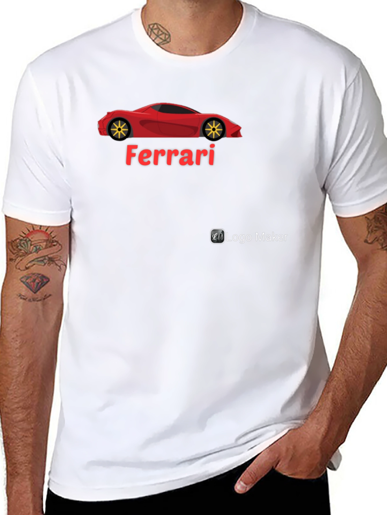 Ferrari Car Graphic T-Shirt