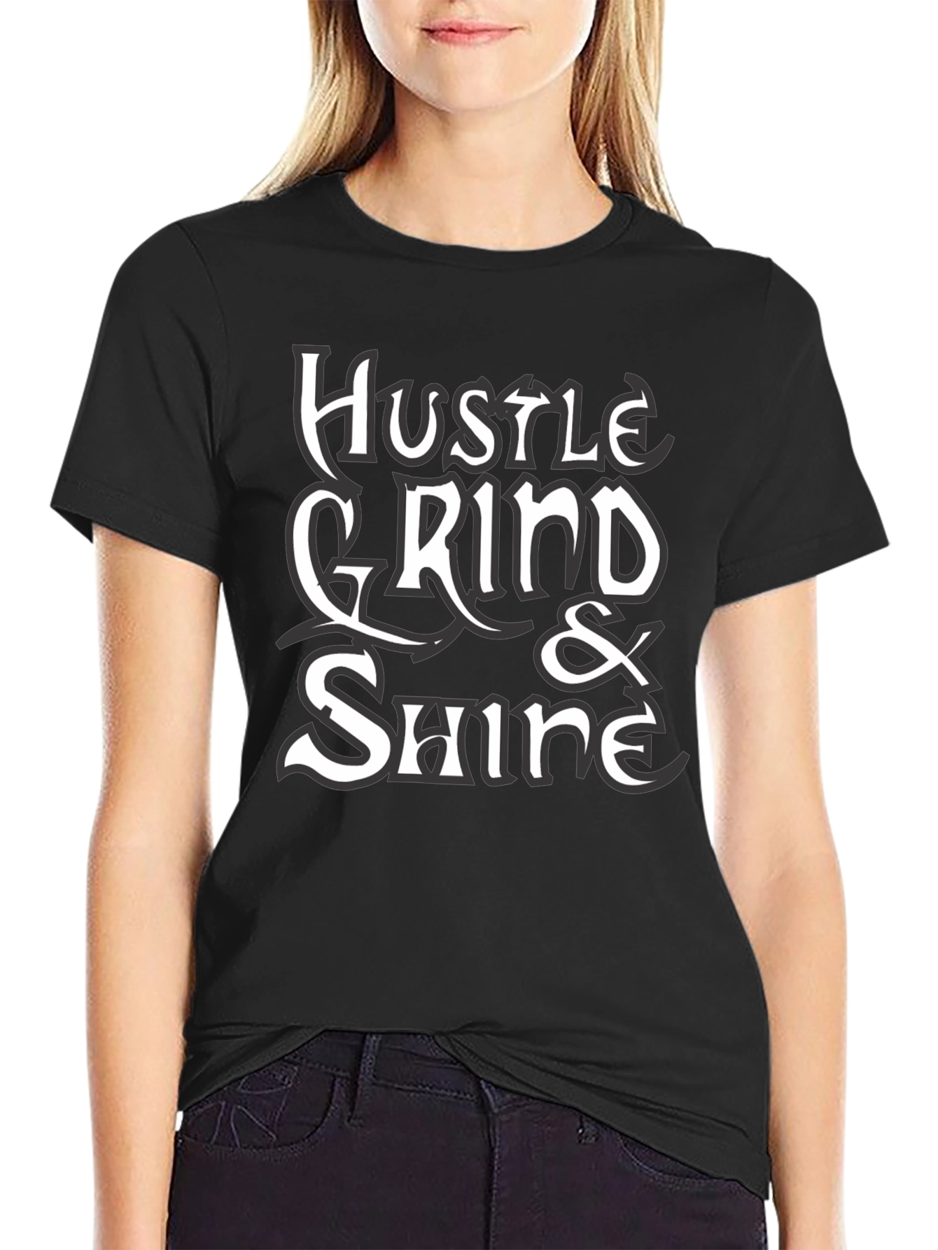 Hustle Grind & Shine Graphic T-Shirt