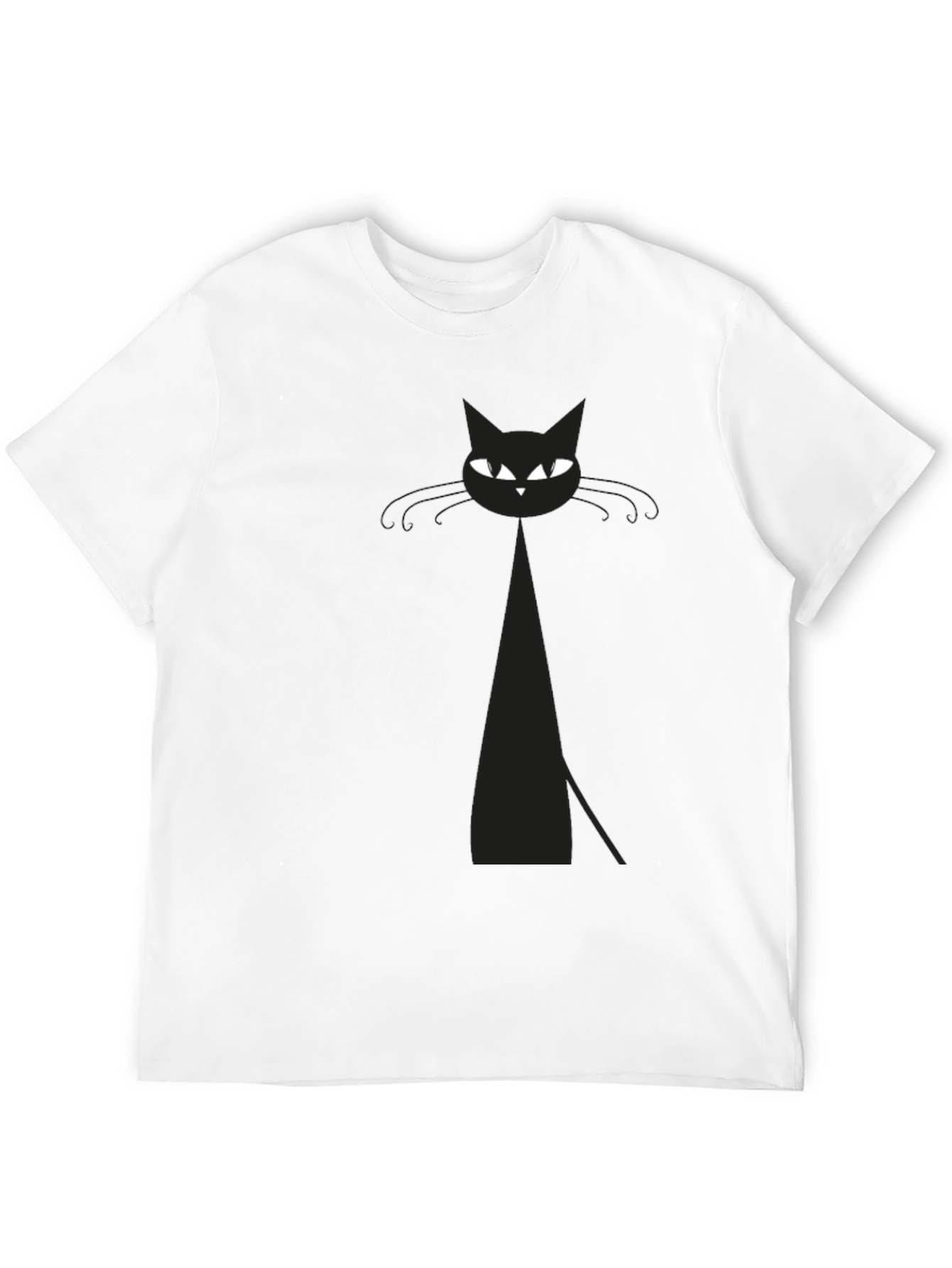 Mens Black Cat Graphic T-Shirt