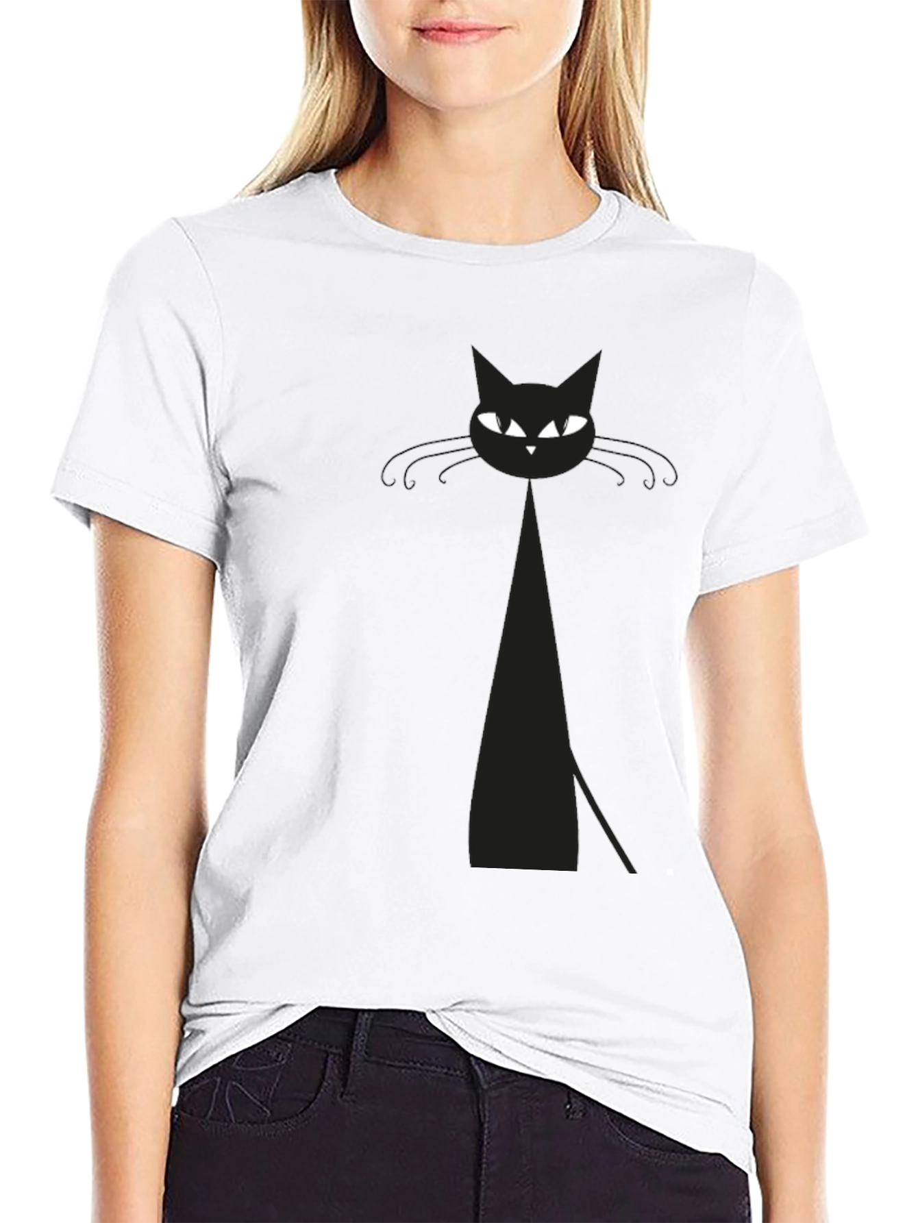 Mens Black Cat Graphic T-Shirt