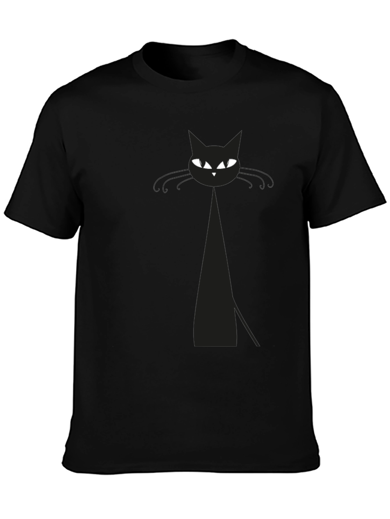 Mens Black Cat Graphic T-Shirt